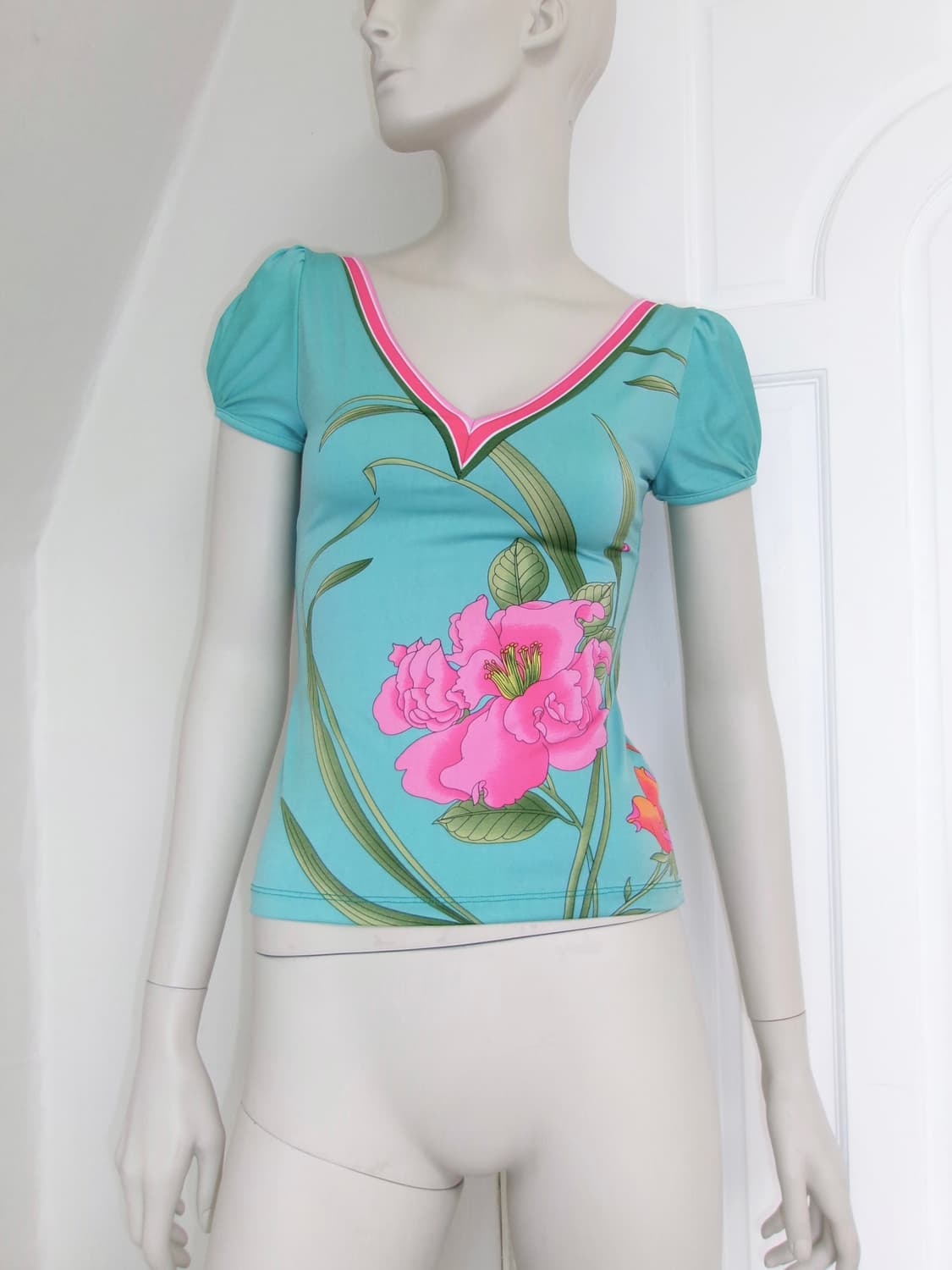 Antique Flower Print Puff Top 상품이미지1