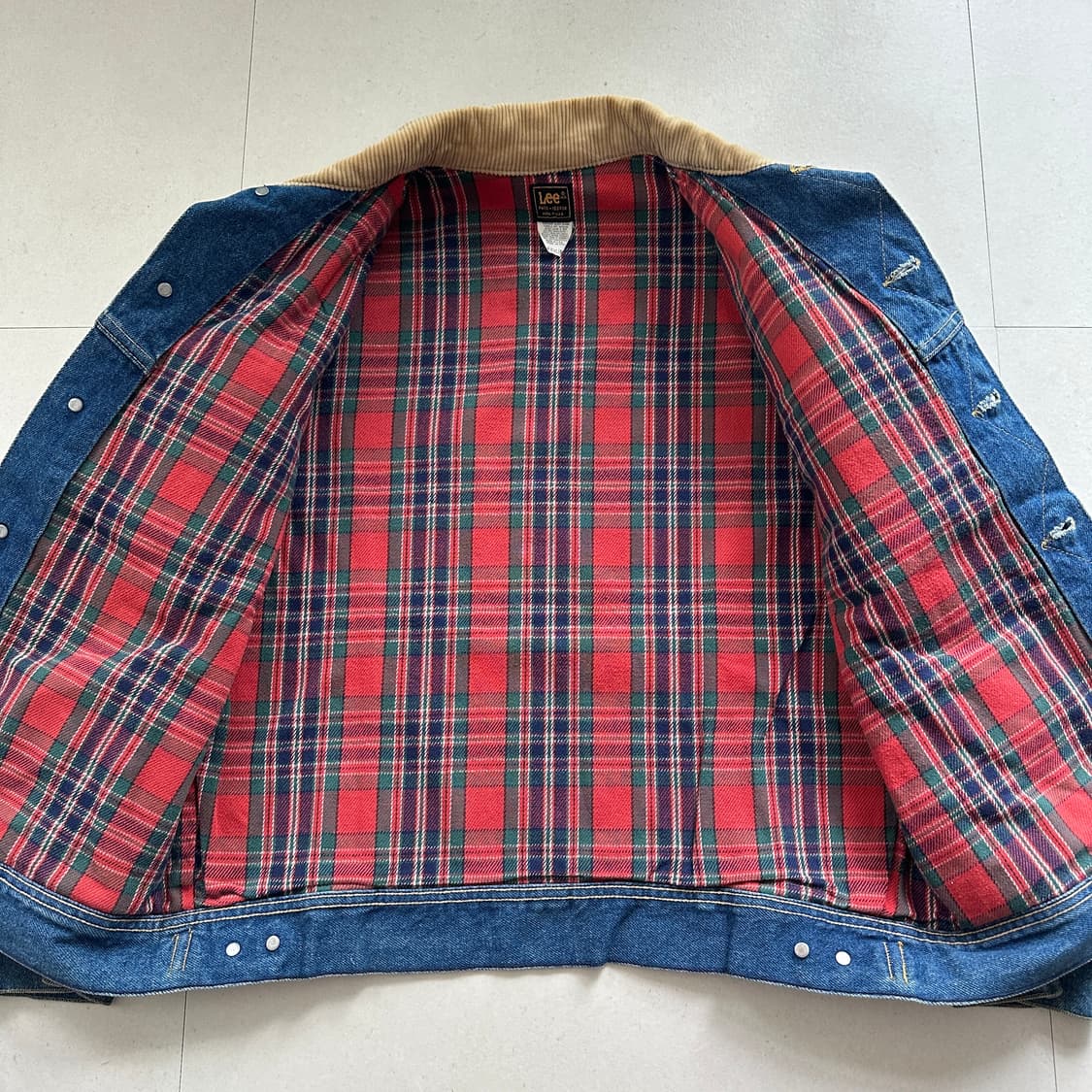 70s 리 체크안감 트러커 데님자켓 MADE IN USA 상품이미지6