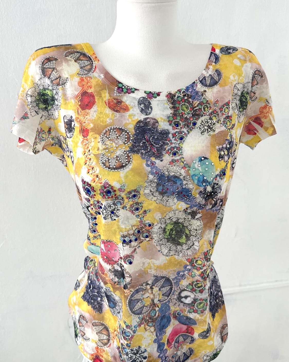 Y2K 00's Jewel Graphic Rhinestone Top 상품이미지7
