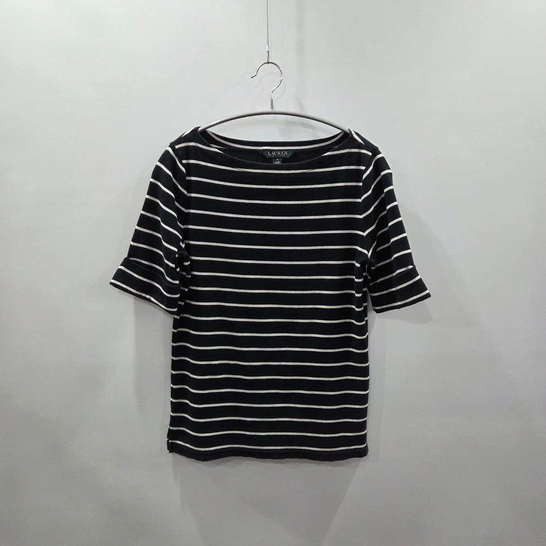 로렌랄프로렌 우먼 보트넥 스트라이프 반팔티 M 상품이미지1