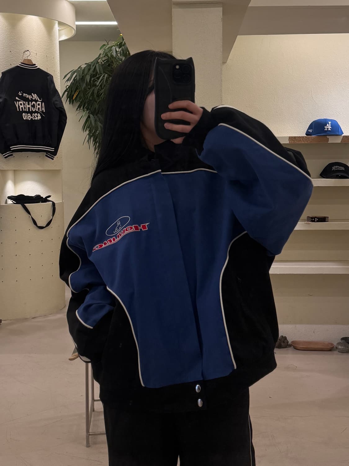 리트리버클럽 박시핏 배색 코튼 레이싱 자켓 U102  상품이미지1