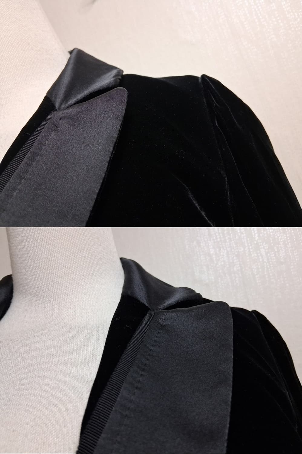 오브제 검정 벨벳숏쟈켓 여성XS 슬림형 레이욘벨벳 굿컨디션 상품이미지4