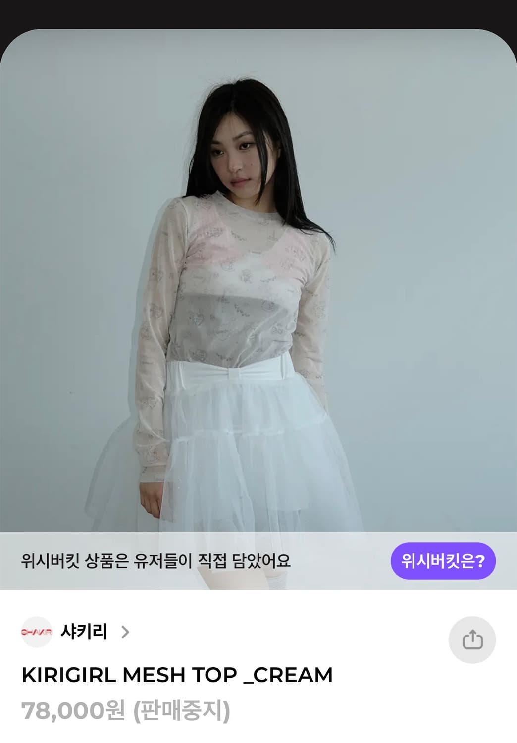 KIRIGIRL MESH TOP /Kirigirl Boxy T-Shirt 상품이미지1