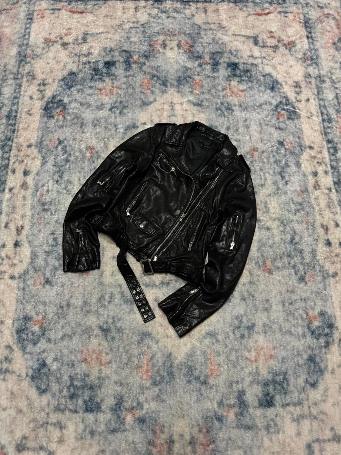 Unknown vegetable lamb skin rider jacket 상품이미지1