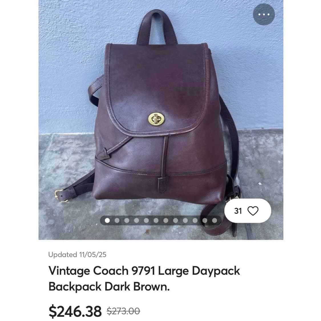 90‘s 올드코치 레더백팩 상품이미지9