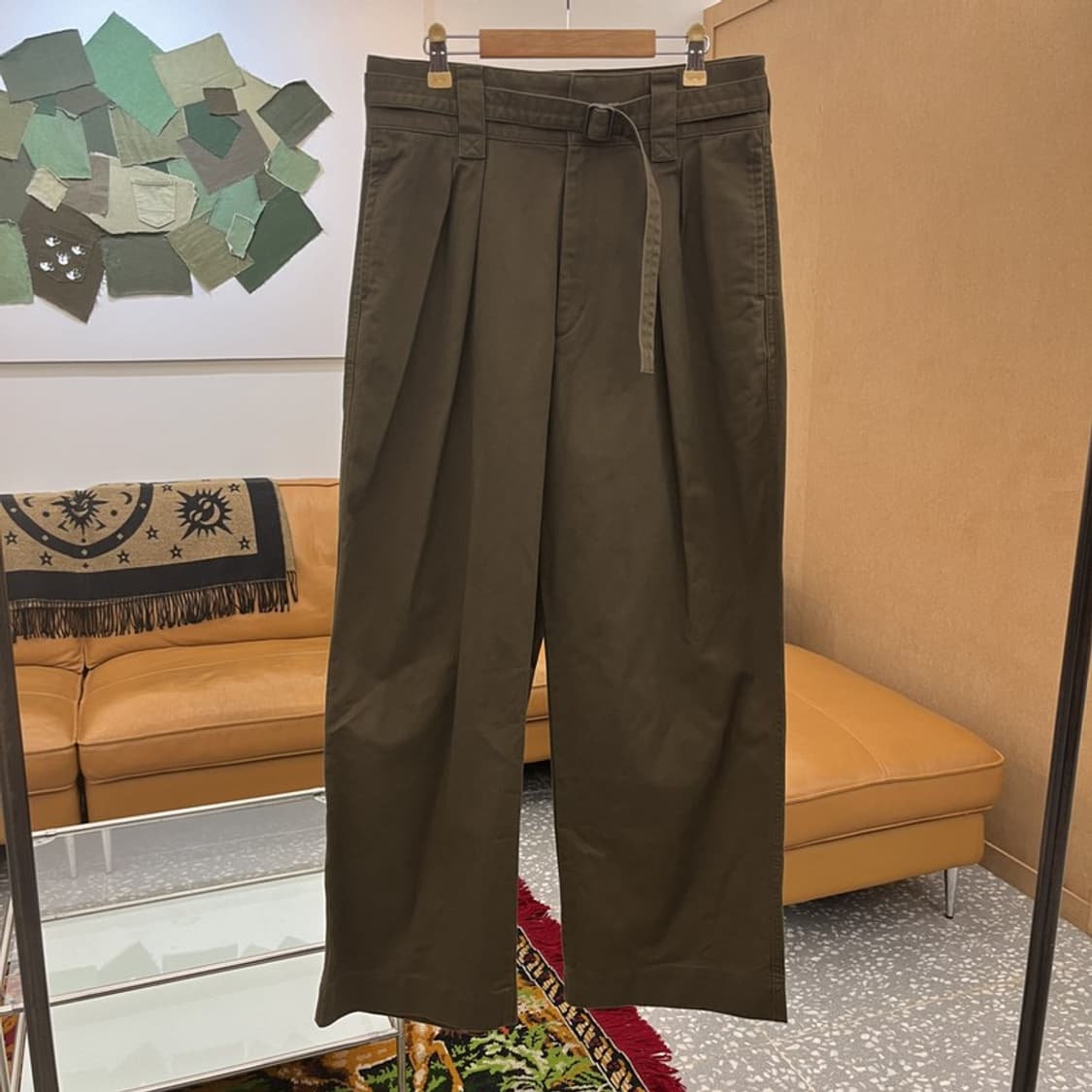유니클로 U 르메르 벨티드 핀턱 코튼팬츠 면바지 70 C05652 상품이미지1