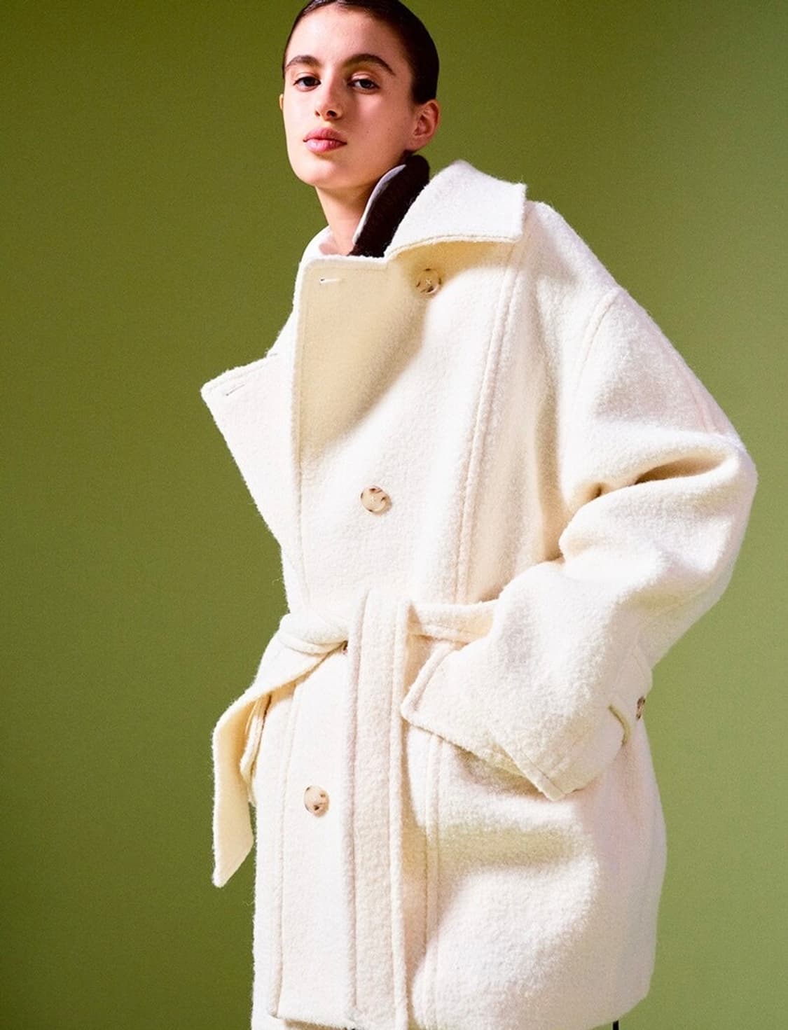 루에브르 알파카 벨티드 하프코트 상품이미지3