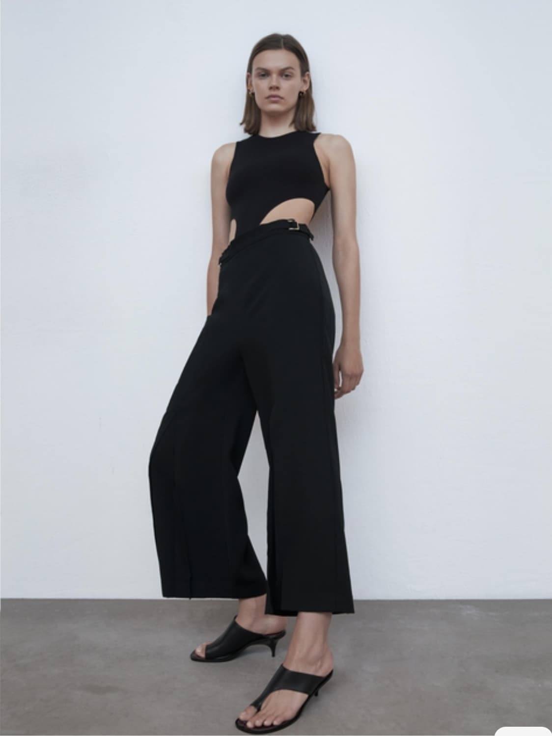 자라 여성 밑단주름 와이드팬츠 M (MEX28) 상품이미지1