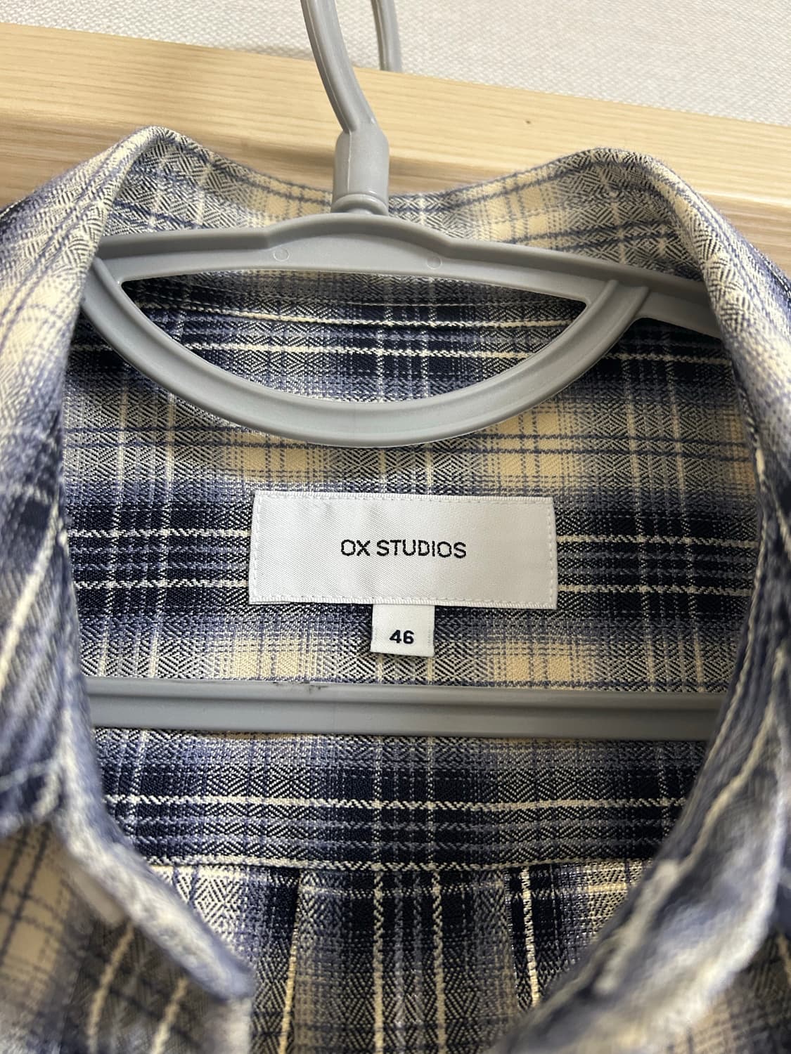 오엑스스튜디오 블루 체크셔츠(상태최상) 상품이미지3