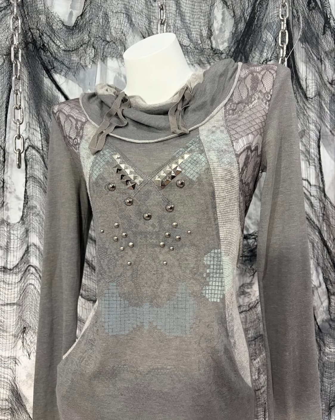 그런지 오리엔탈 시스루 탑 원피스 상품이미지4