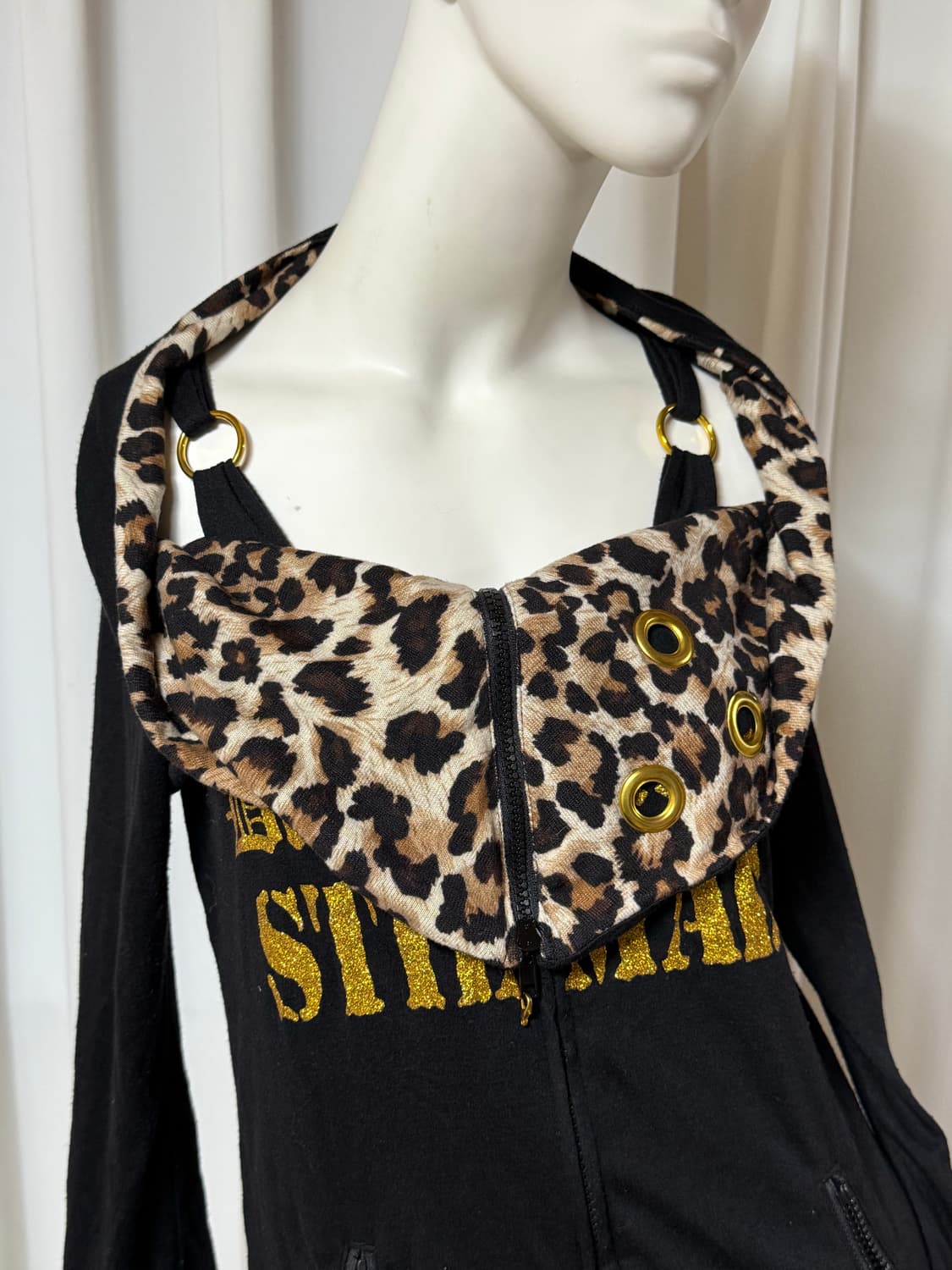 갸루맛 호피 오프숄더 탑 상품이미지3