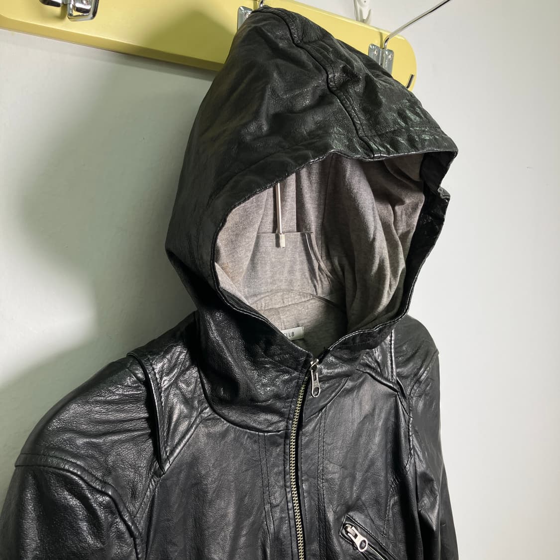 Scot club 블랙 후드 레더 자켓  상품이미지7