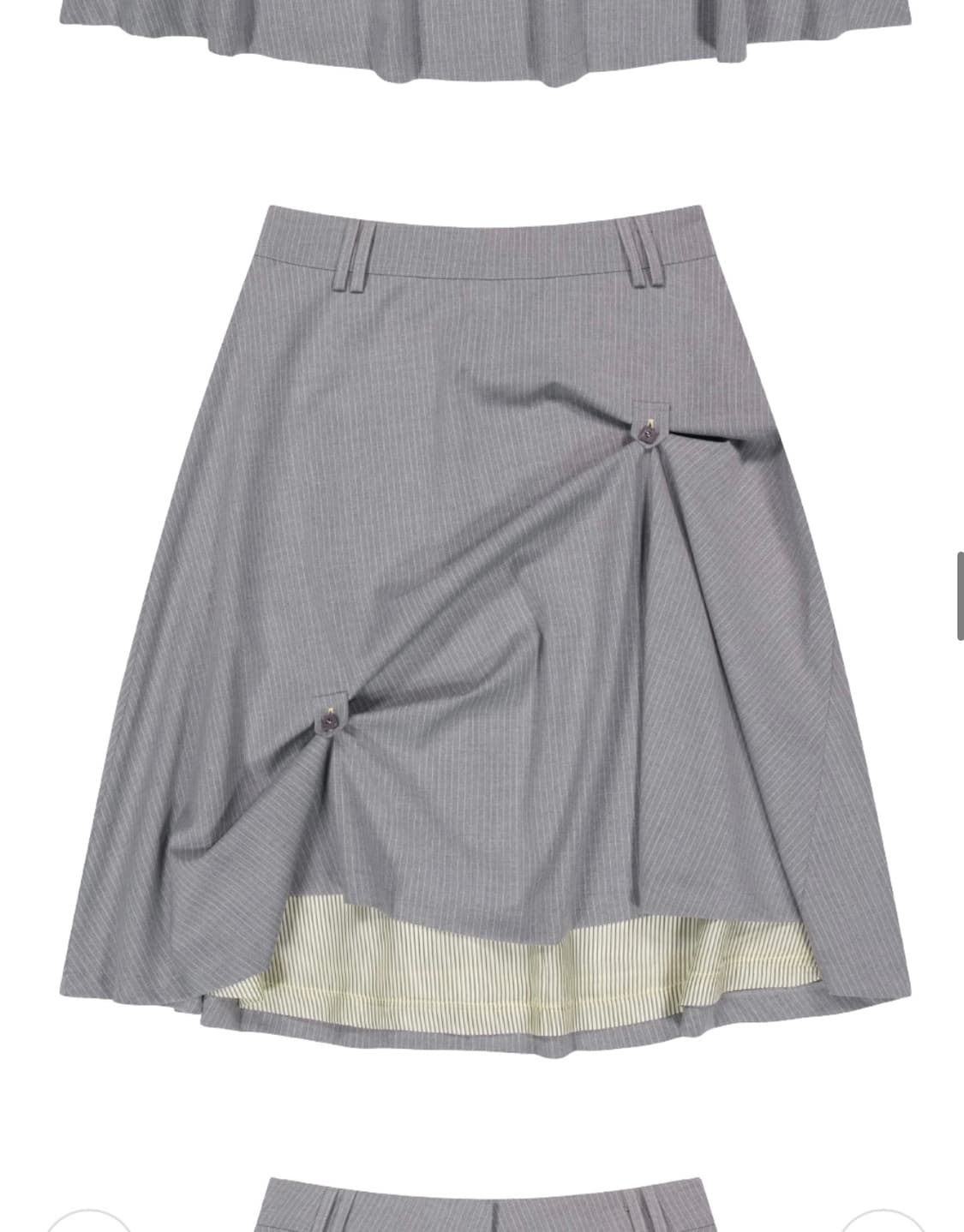 헤레틱 미디 스커트 grey 상품이미지4