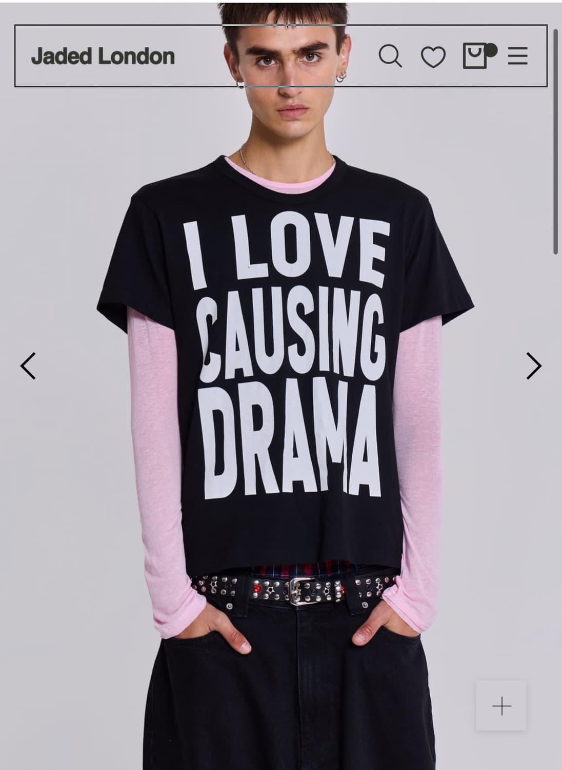 Jaded london DRAMA SLOGAN TEE 상품이미지1