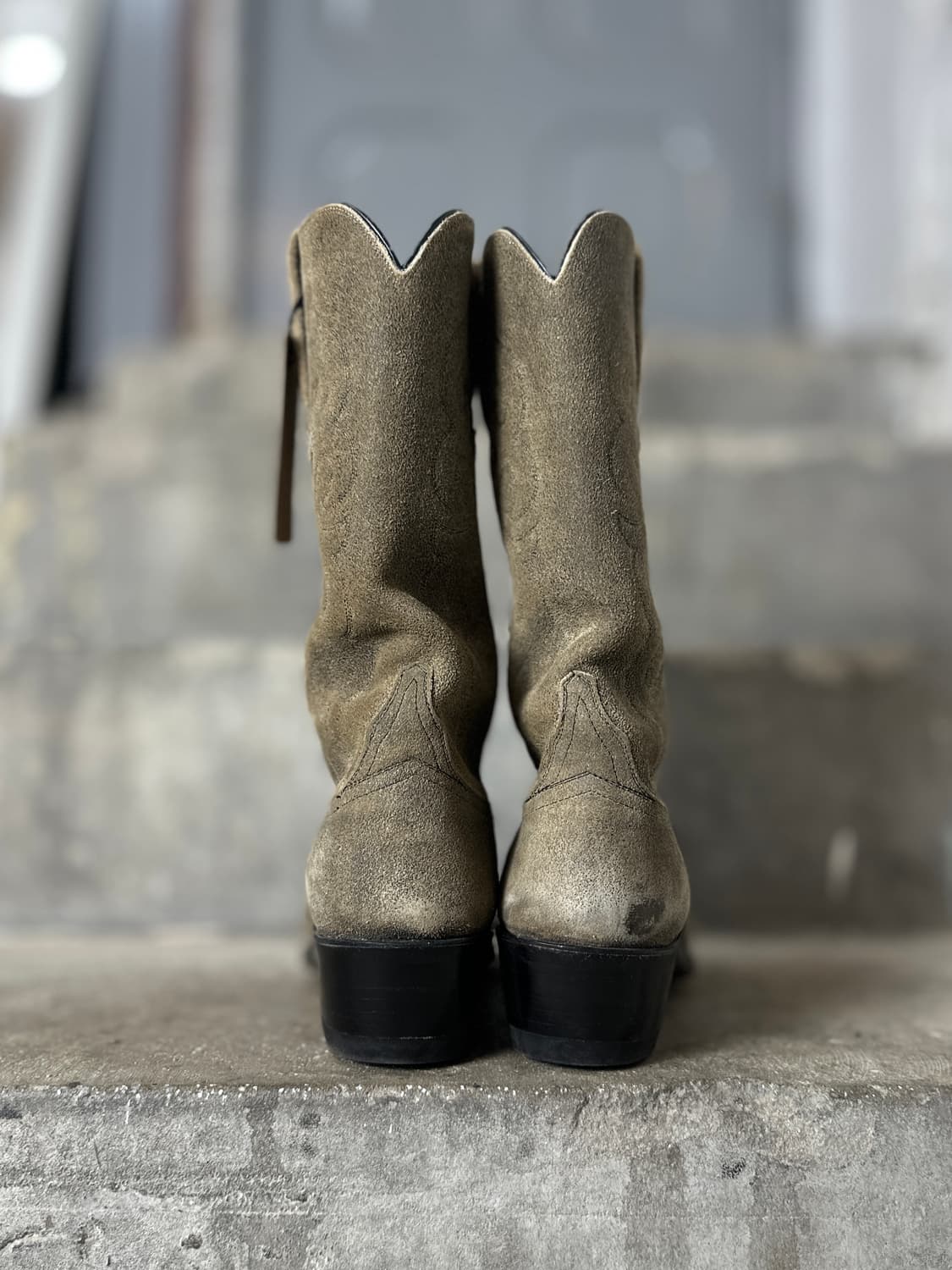 80's Lucchese 러프아웃 스웨이드 웨스턴 카우보이 부츠 상품이미지7