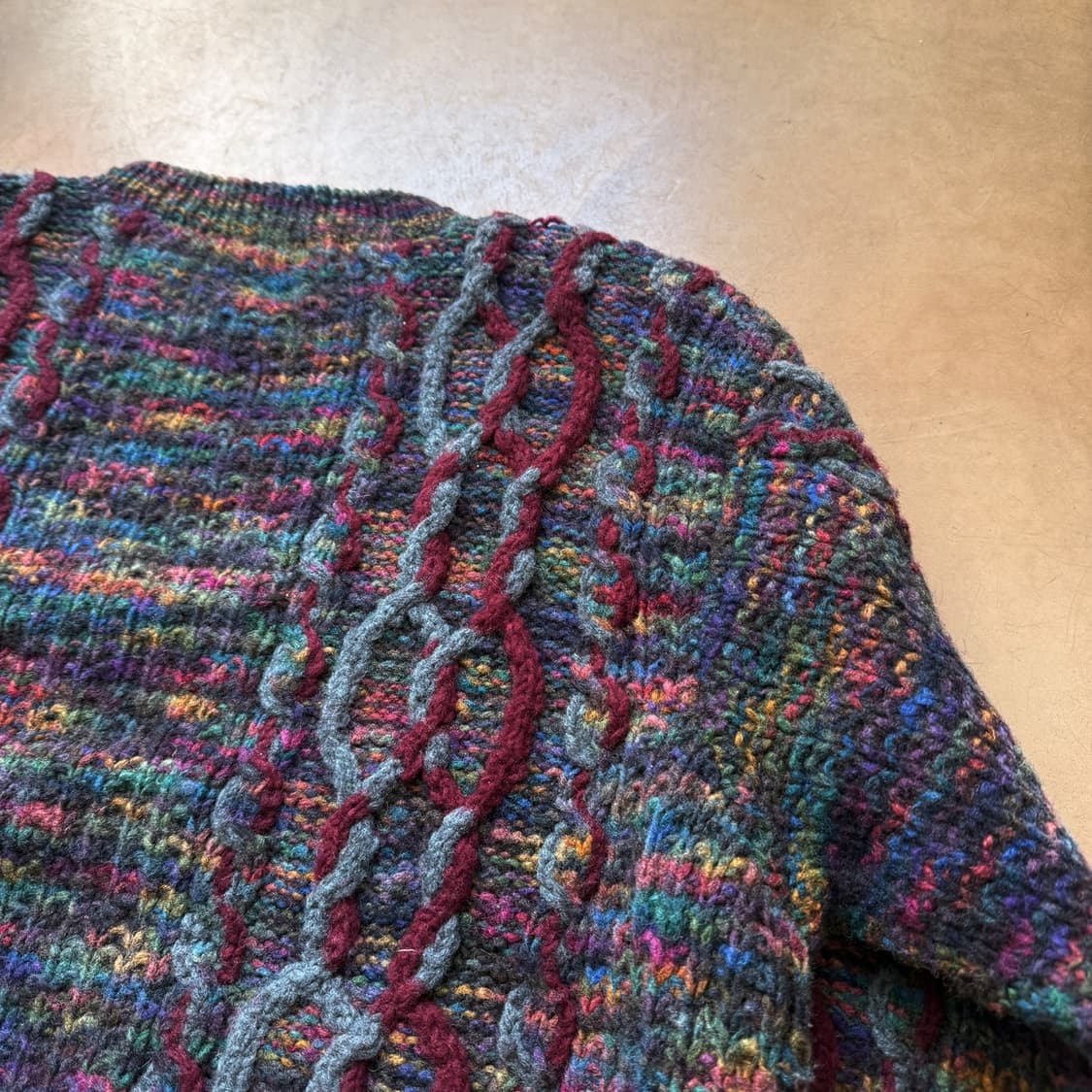 90S 맨즈 비기 BY 타케오 키쿠치 울혼방 믹스 컬러 스웨터 상품이미지7