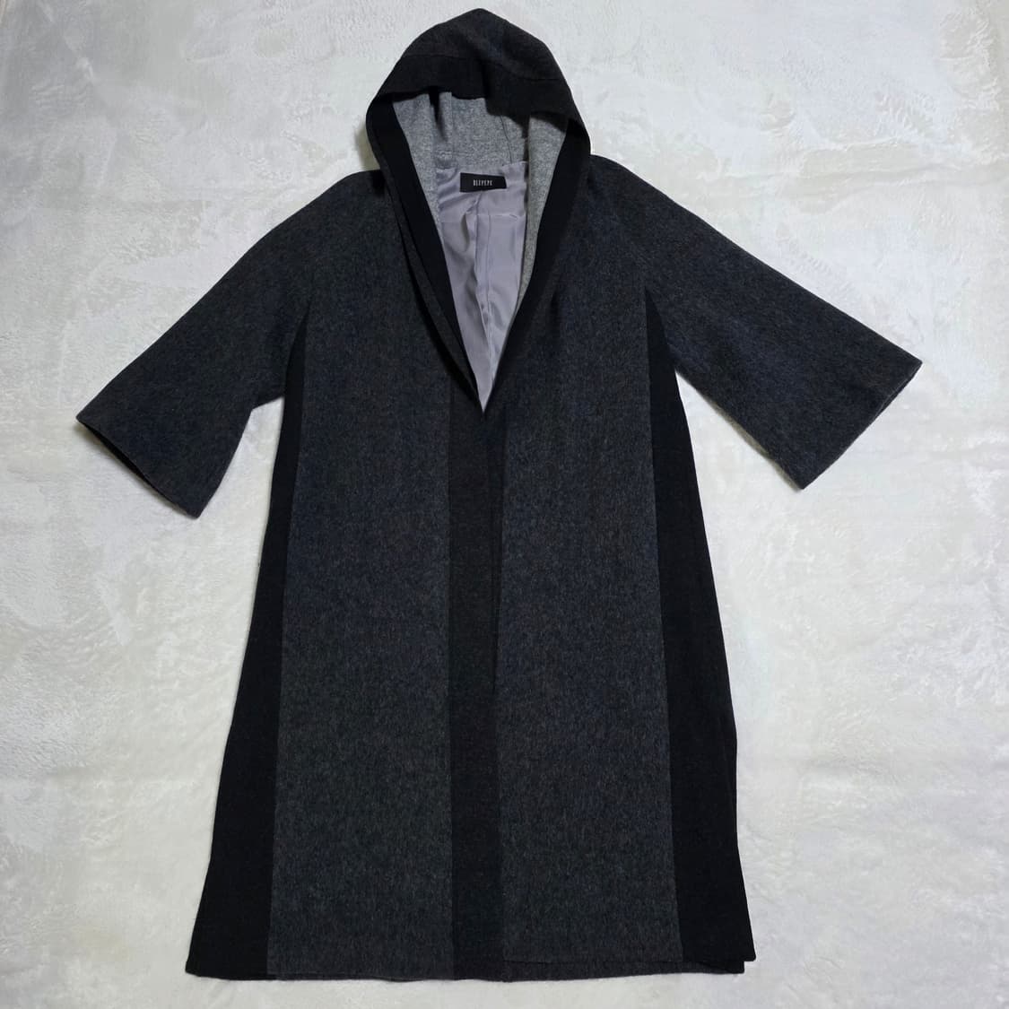 (55)여성 블루페페 오픈 울 후드 코트  상품이미지1