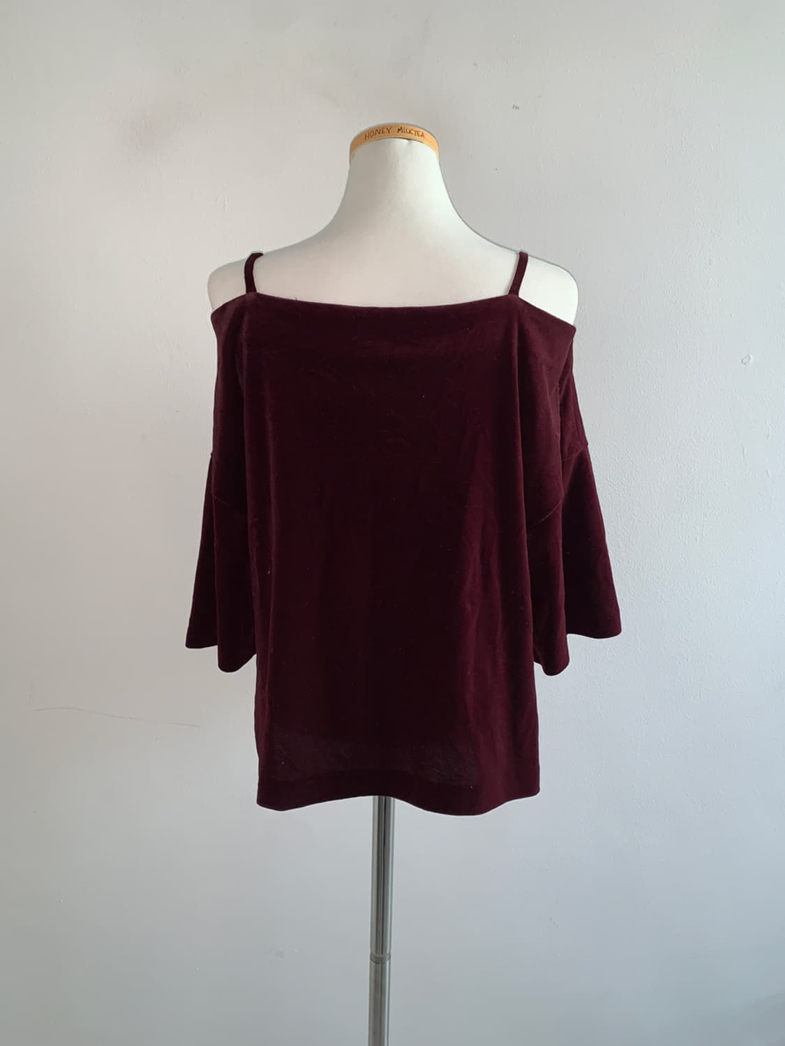 Velvet off shoulder blouse t 상품이미지6