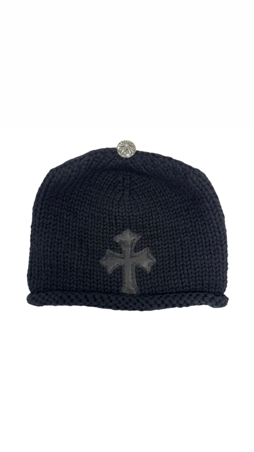 크롬하츠 캐시미어 크로스 레더 패치 비니 상품이미지1