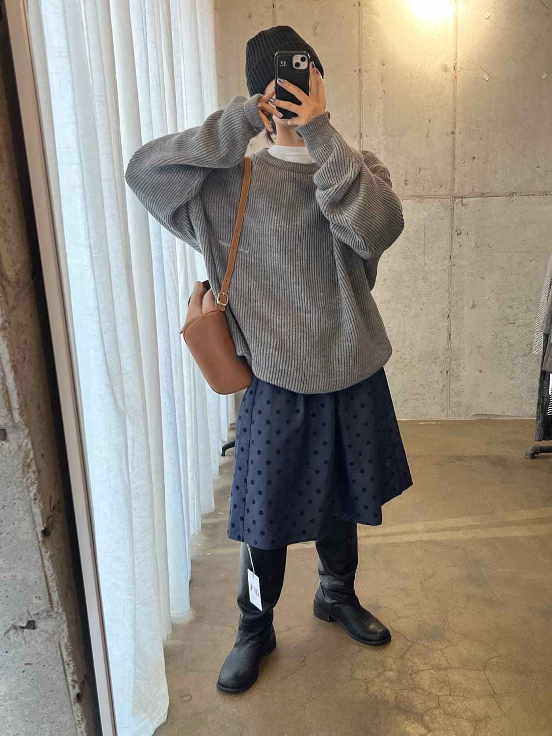 90s COURREGES 꾸레쥬 옴므 로고 스웨터 그레이 상품이미지5