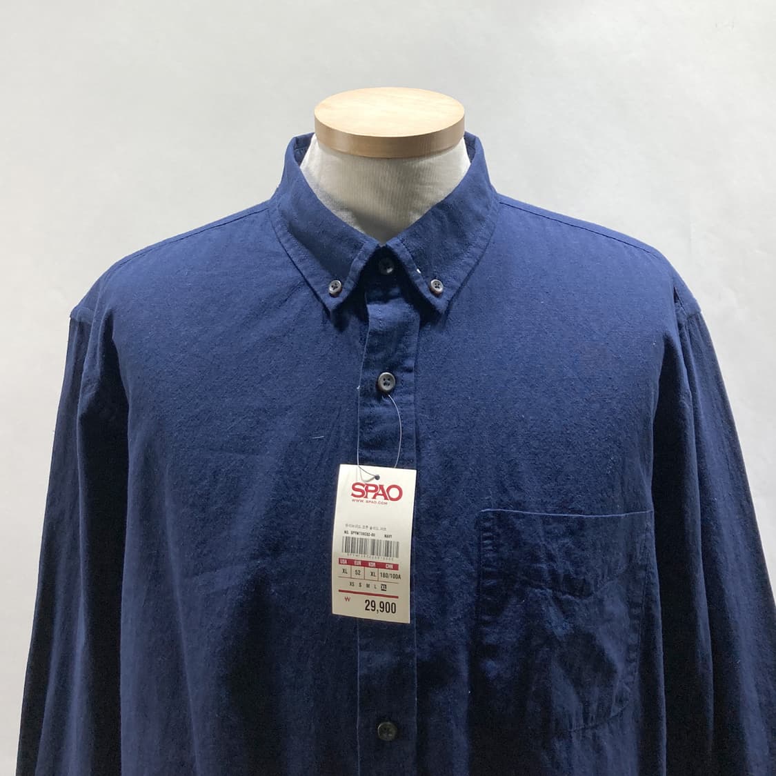 스파오 택새상품 남성면린넨셔츠 네이비 XL  상품이미지2