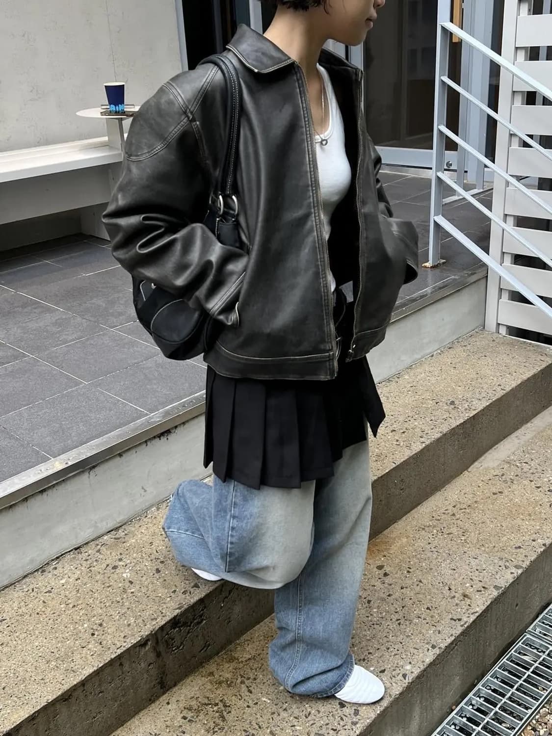 블랙업 레이어드 플리츠스커트 상품이미지2