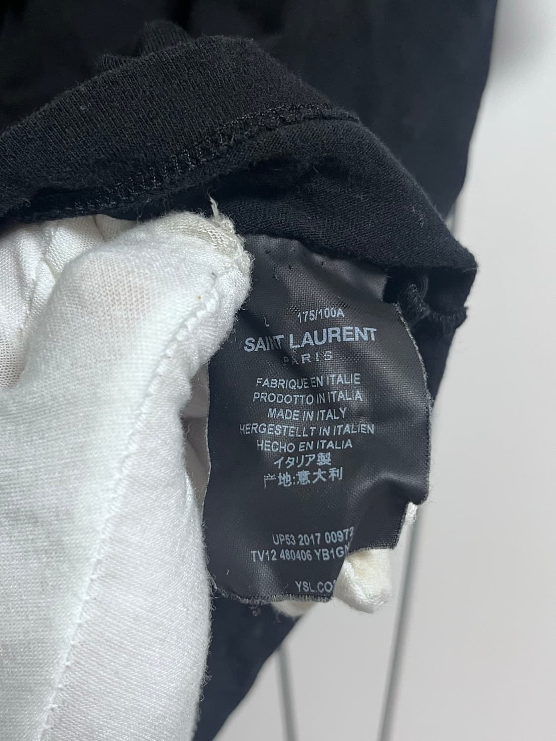 생로랑 로고 프린팅 반팔 블랙 L  상품이미지3