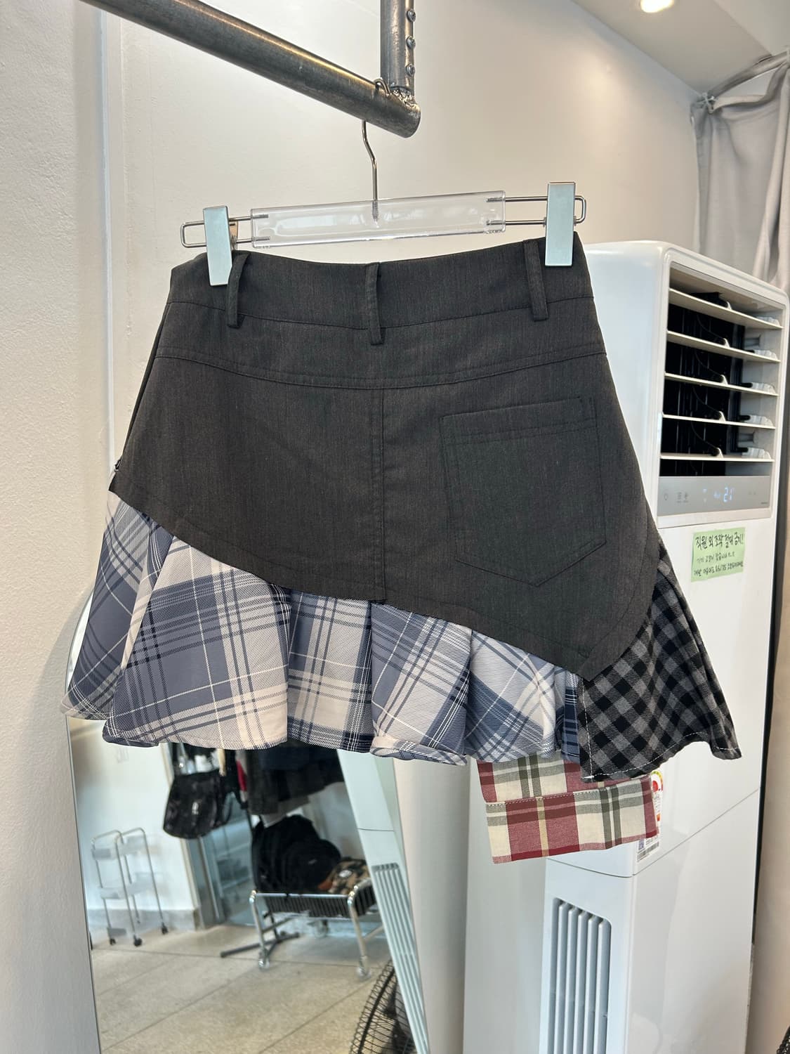 check shirt layered skirt 상품이미지5