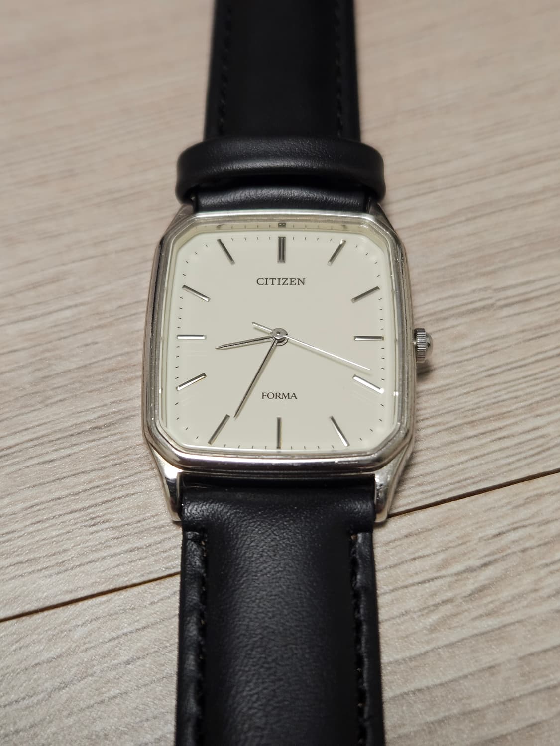 빈티지 시티즌 Forma 사각 은장 가죽 시계 상품이미지3