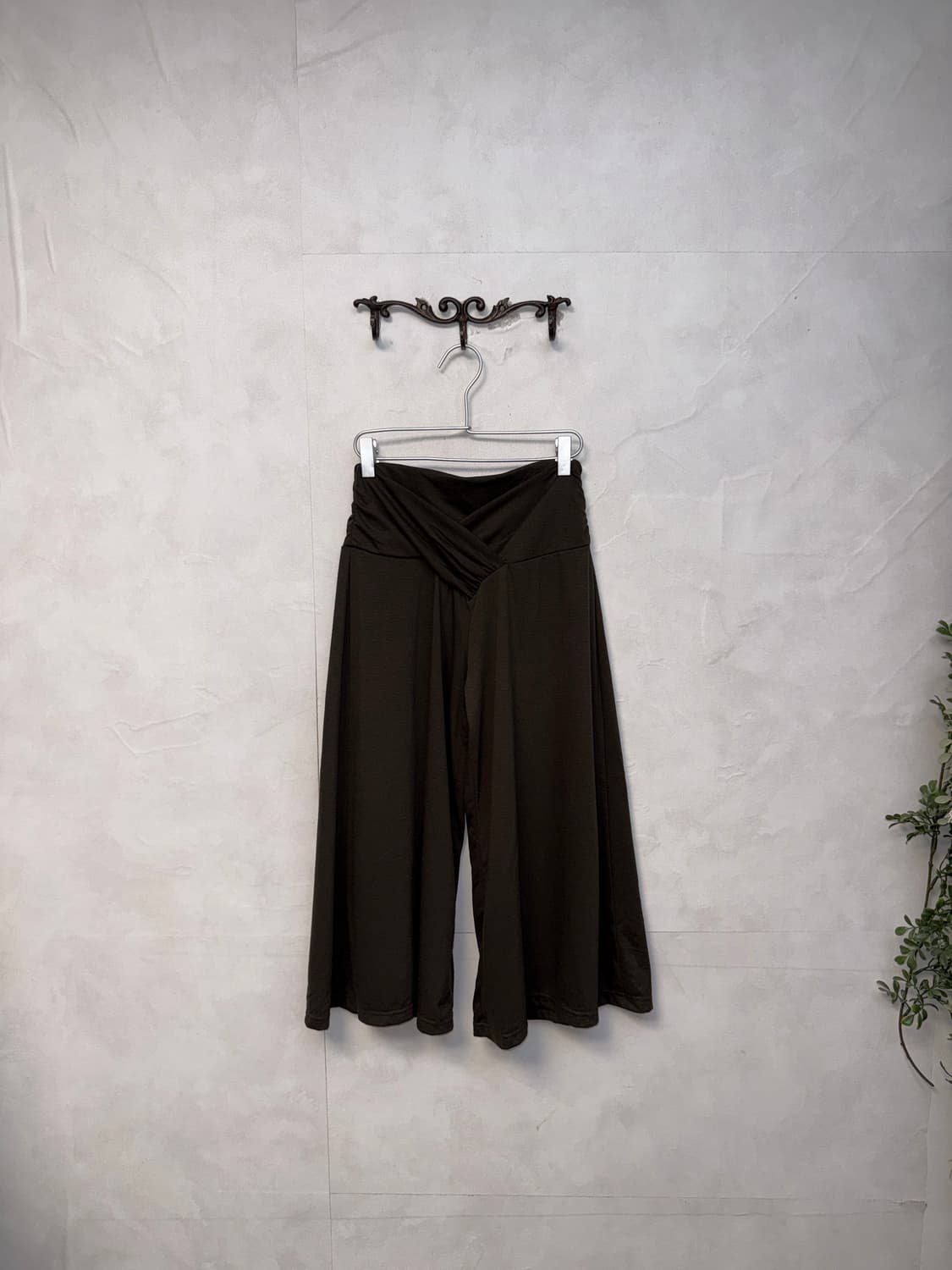 Khaki brown shirring wrap cotton pants 상품이미지1