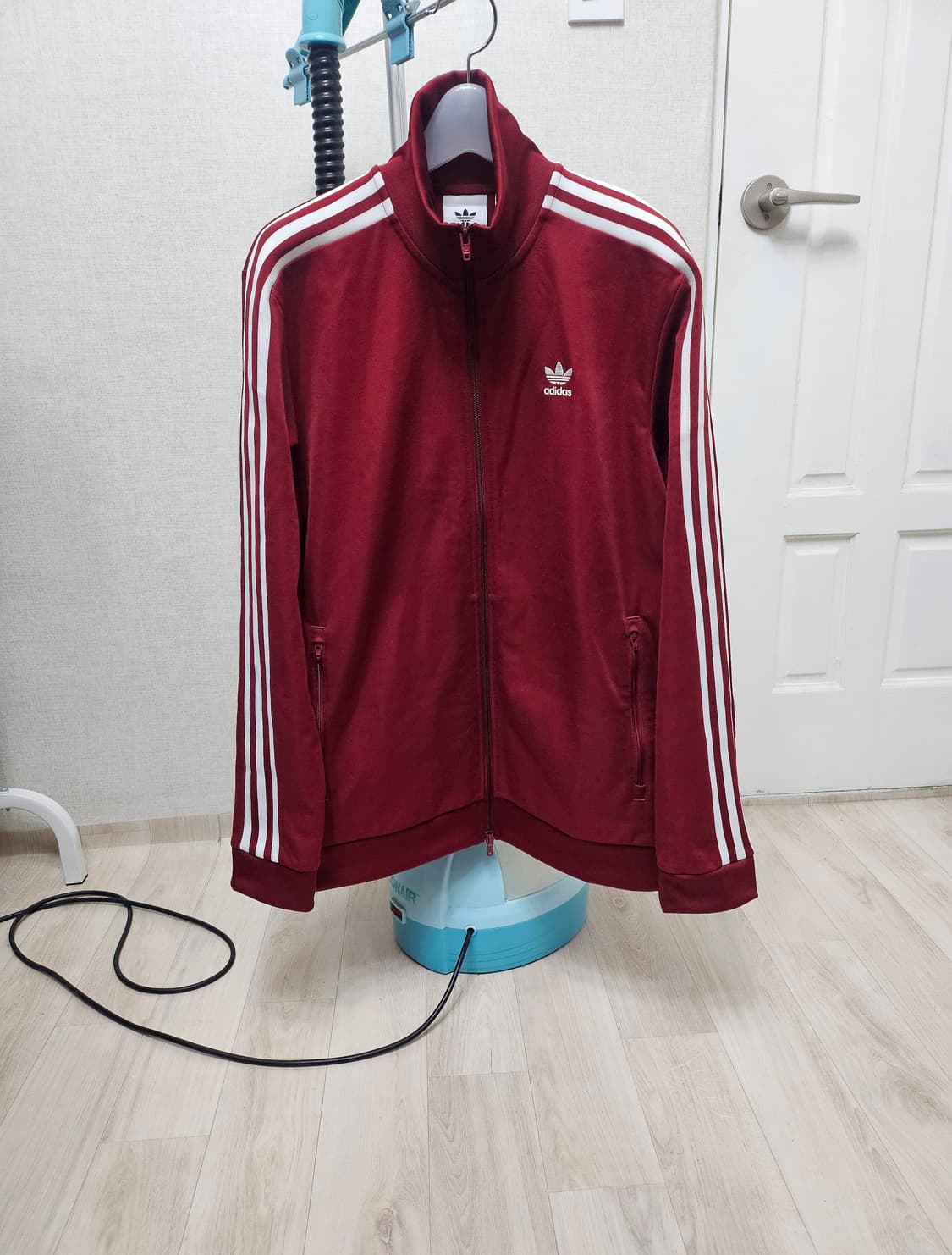 (105)XL ☆우주매물☆아디다스 베켄바우어 2중지퍼[버건디] 트랙탑져지 상품이미지1