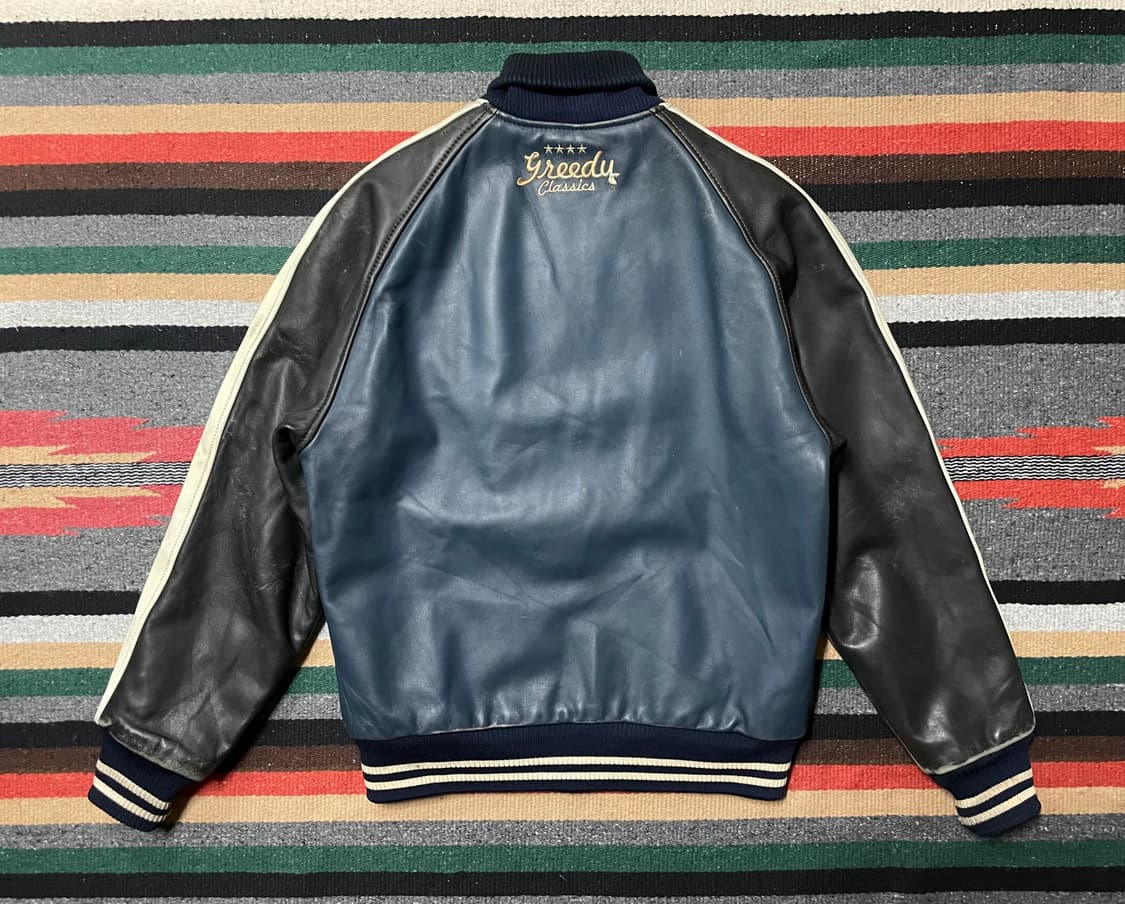그리디 빈티지 가죽 바시티 자켓- M~L 상품이미지5