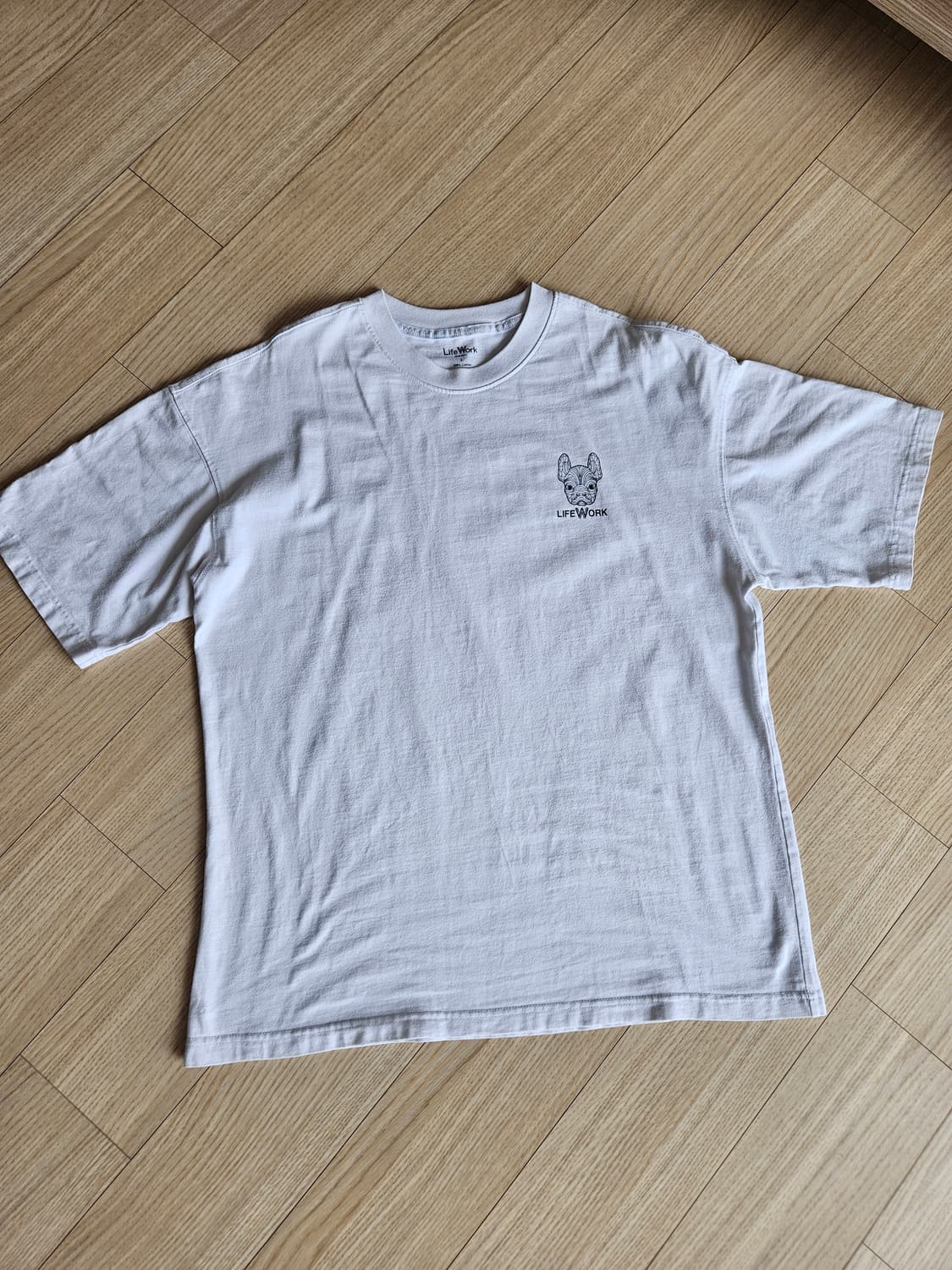 라이프워크 강아지 로고 반팔 티셔츠 흰색, 검은색 L 상품이미지5