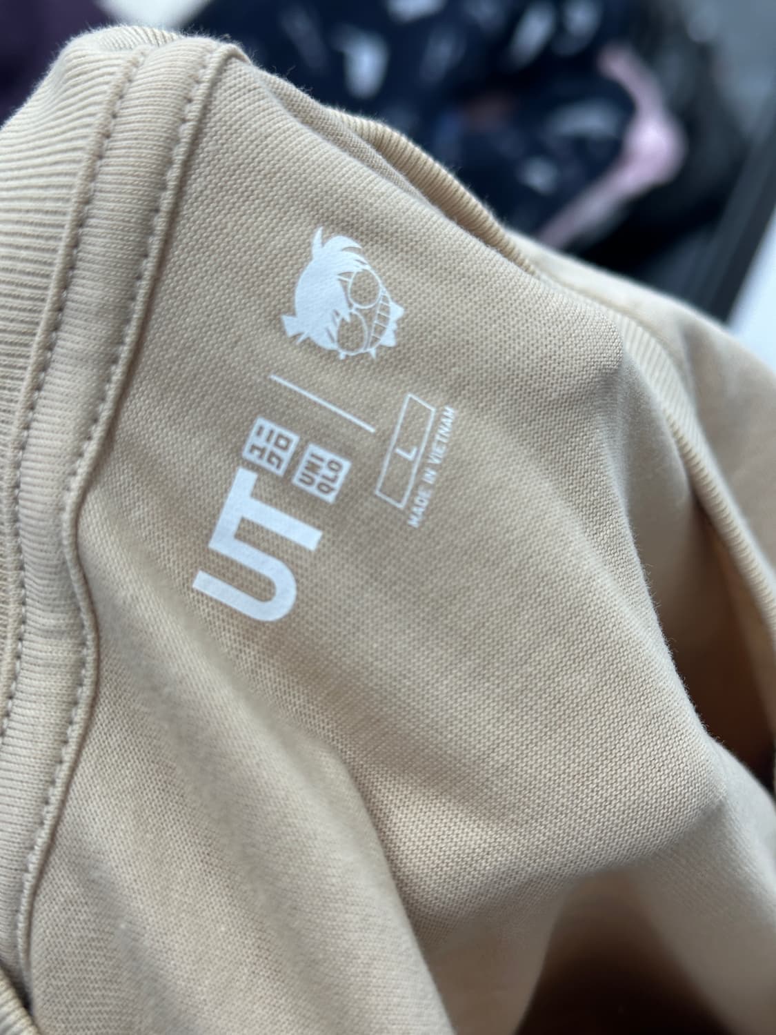 재팬 유니클로 UT 빈티지 명탐정 코난 베이지 라운드 반팔 티셔츠 상품이미지7