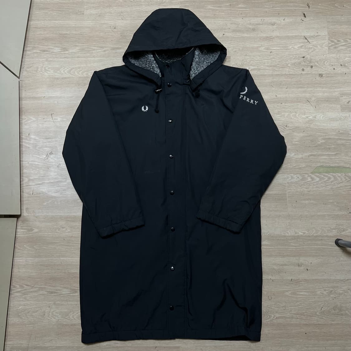 프레드페리 이너플리스 안감 후드 롱 바람막이 파카 [블랙] M/95 상품이미지1