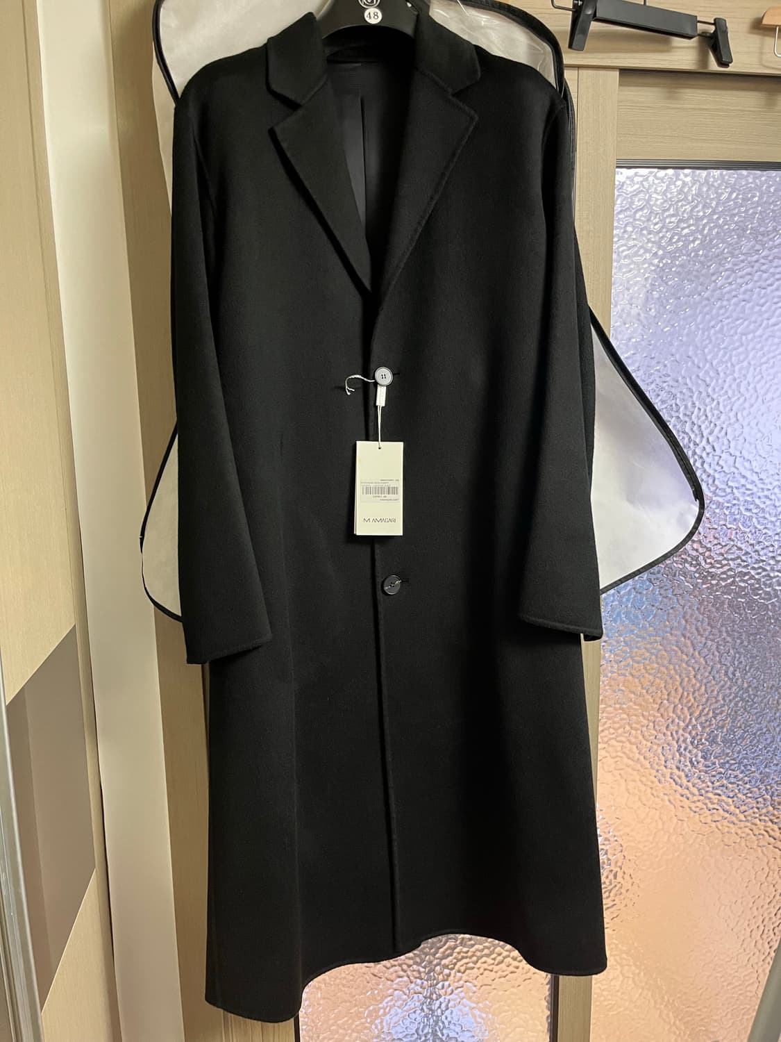 마마가리 / 23fw 핸드메이드 오버핏 코트 캐시미어50 블랙 / 48 상품이미지2