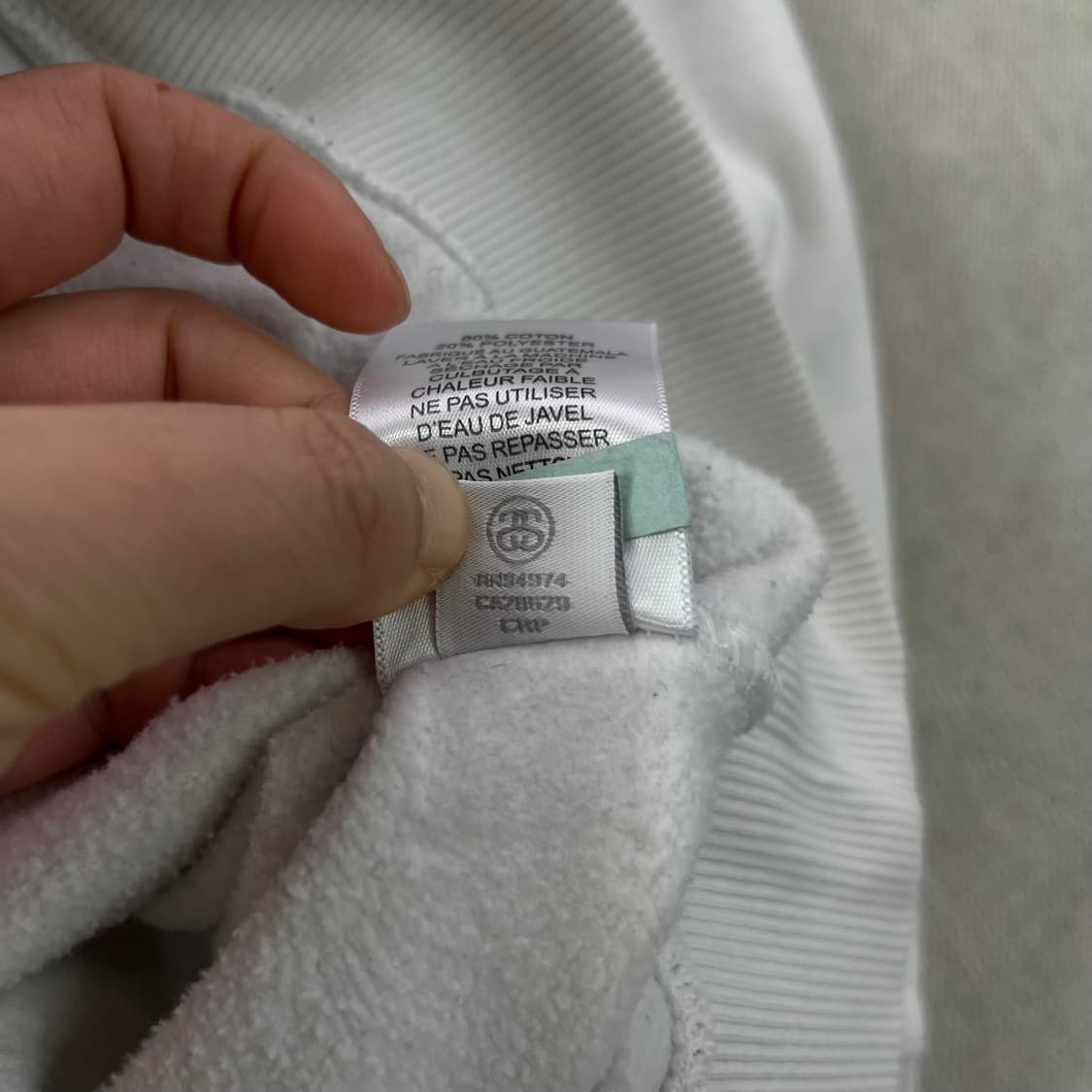 100 스투시 베이직 로고 화이트 후드티 상품이미지9