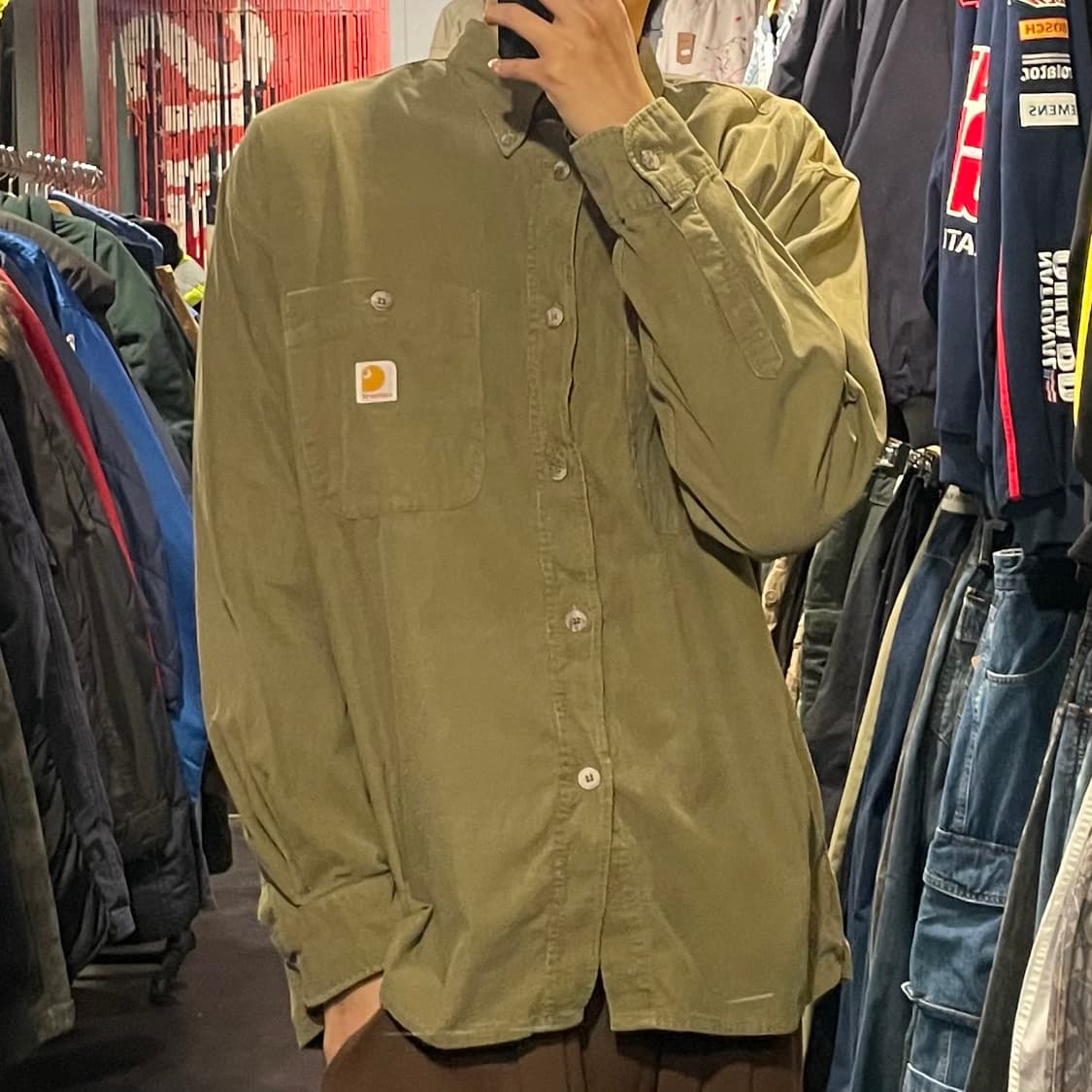 [IM] carhartt 칼하트 카키 코듀로이 셔츠 상품이미지4