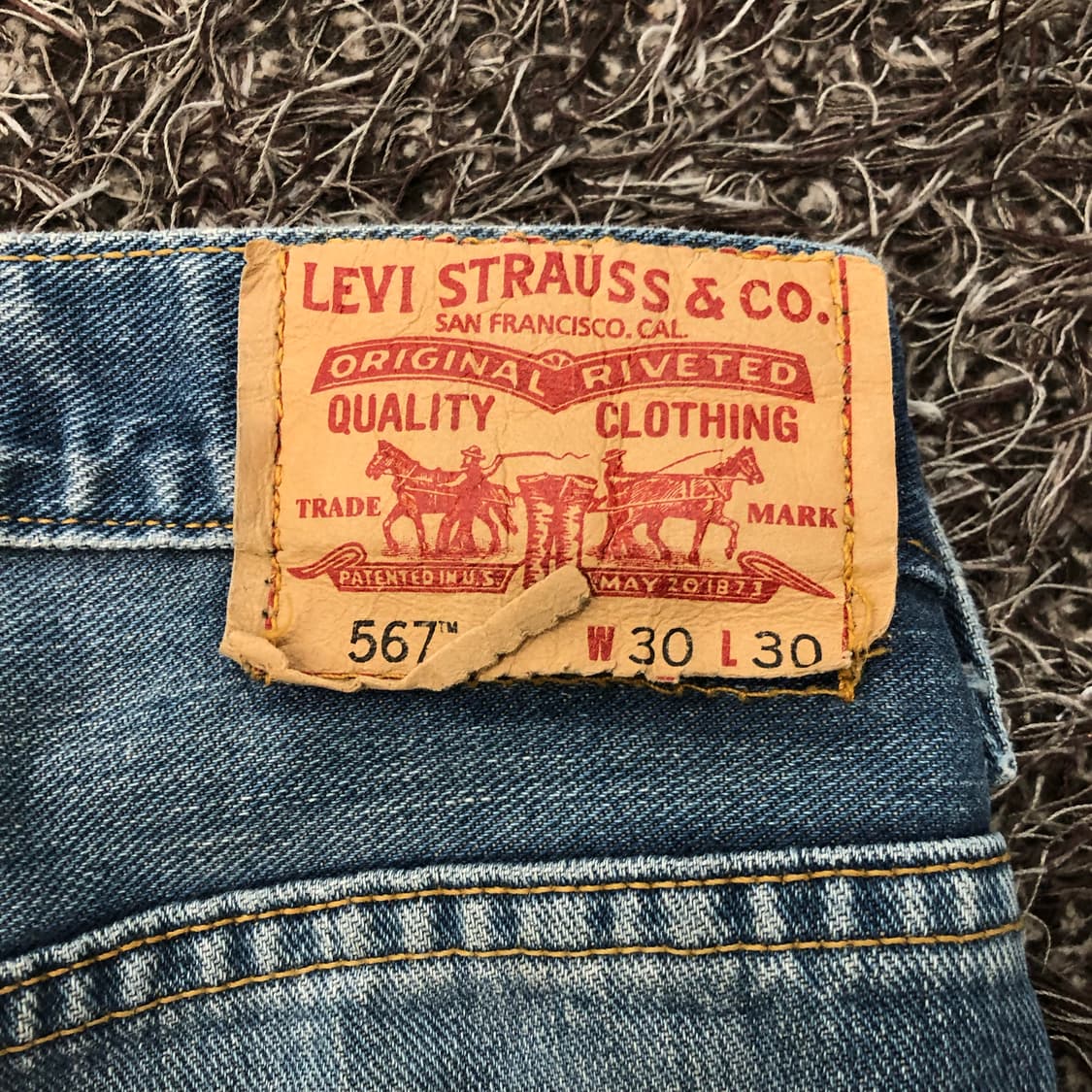 리바이스 567 부츠컷 워싱 디스 데님 팬츠 상품이미지7