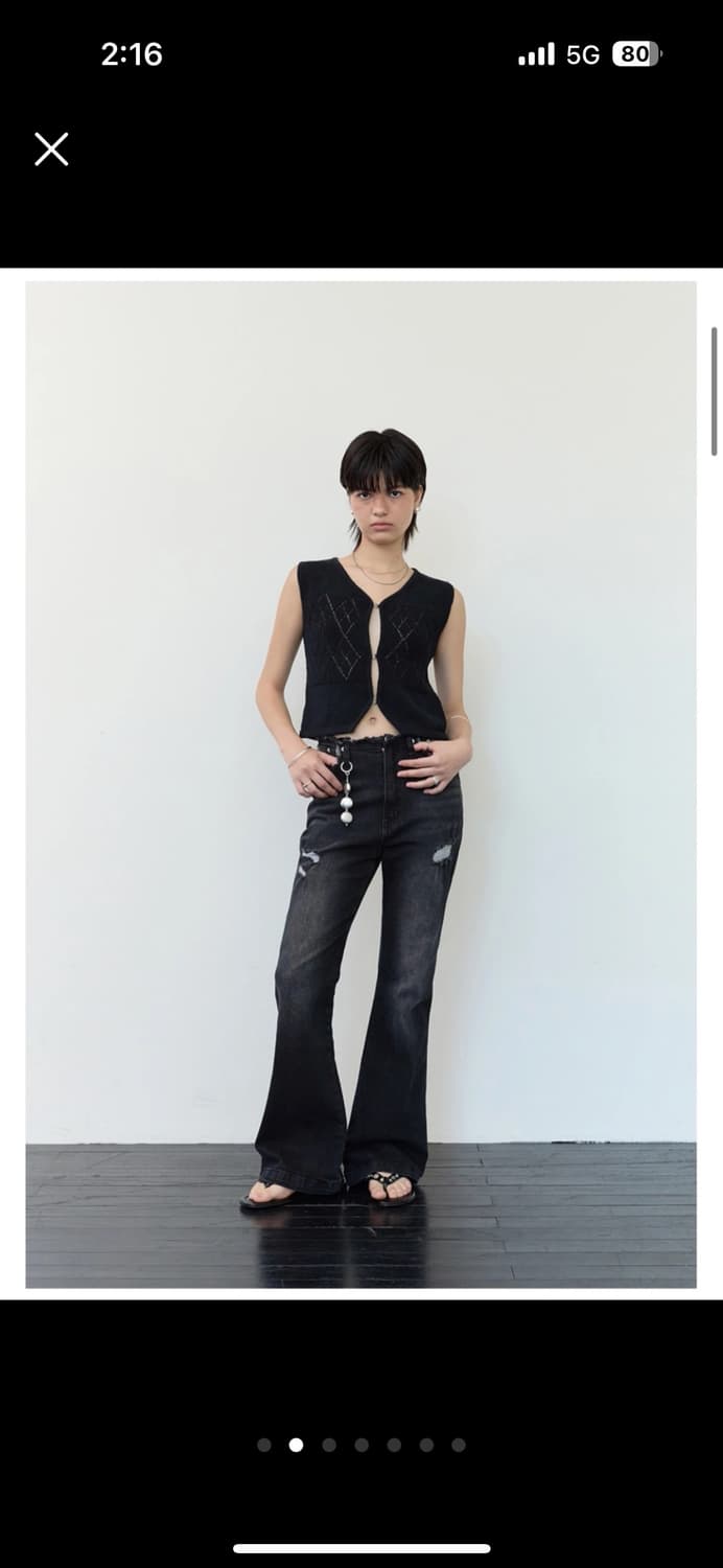 (새상품) Millo women 밀로우먼 Knit Vest [Black] 상품이미지2