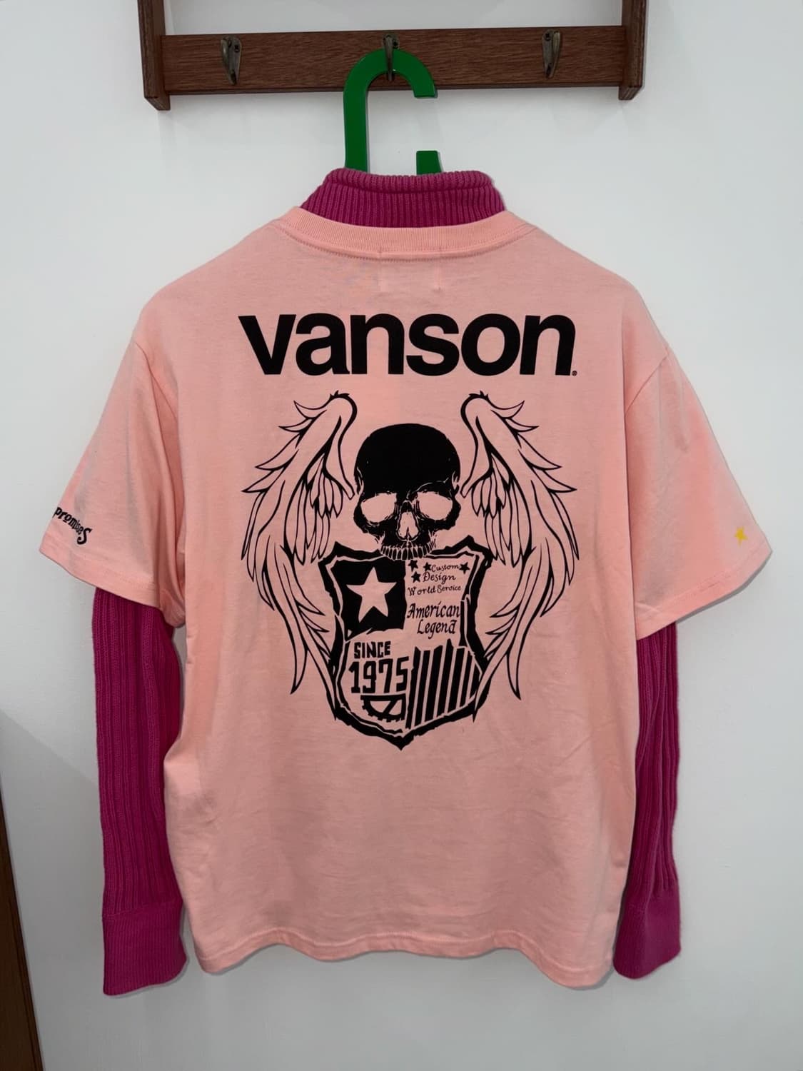 Vanson Leathers Skull Pink T-shirt 상품이미지5