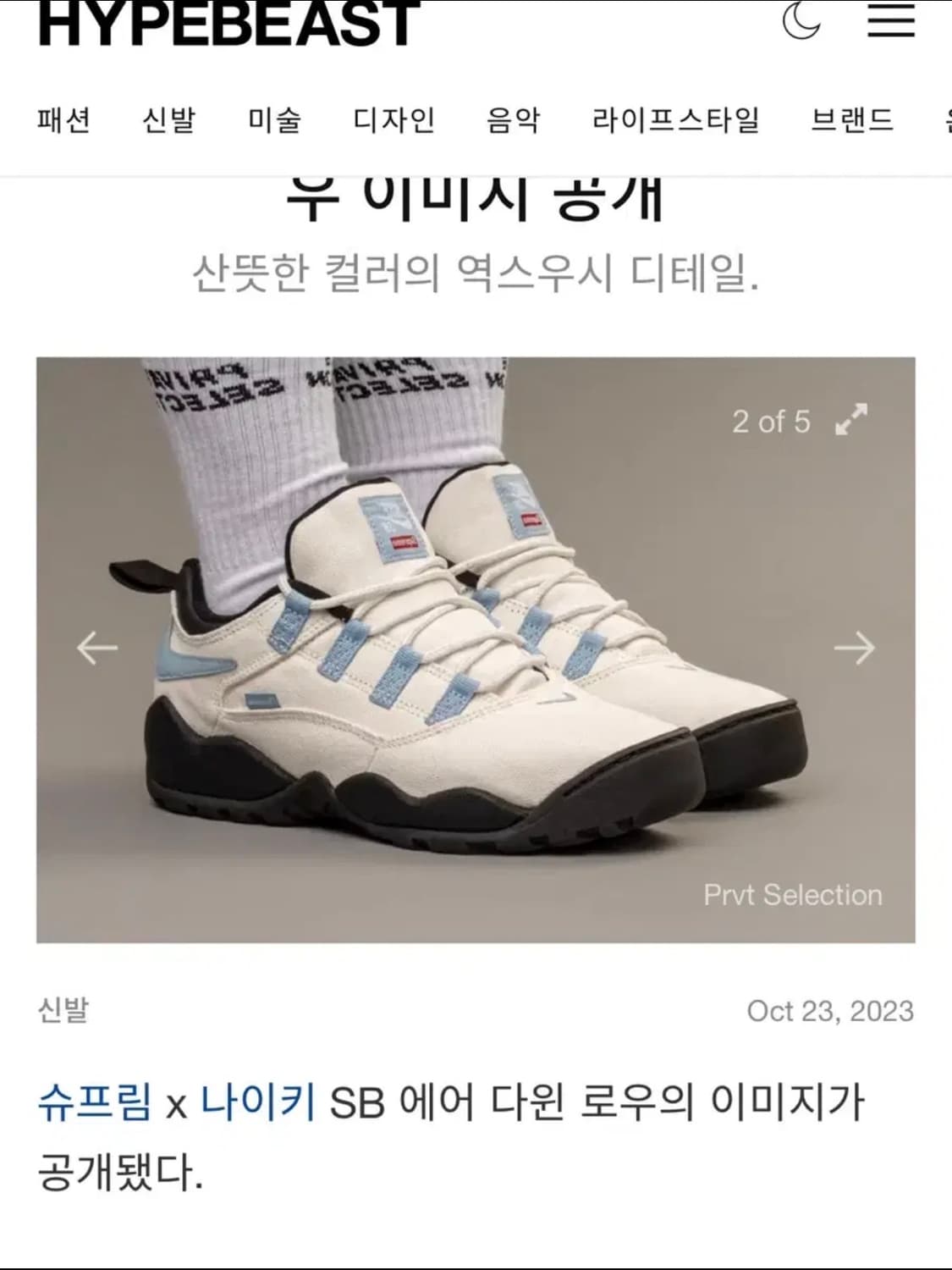 (245) 나이키 슈프림 SB 다윈 로우 화이트 상품이미지1