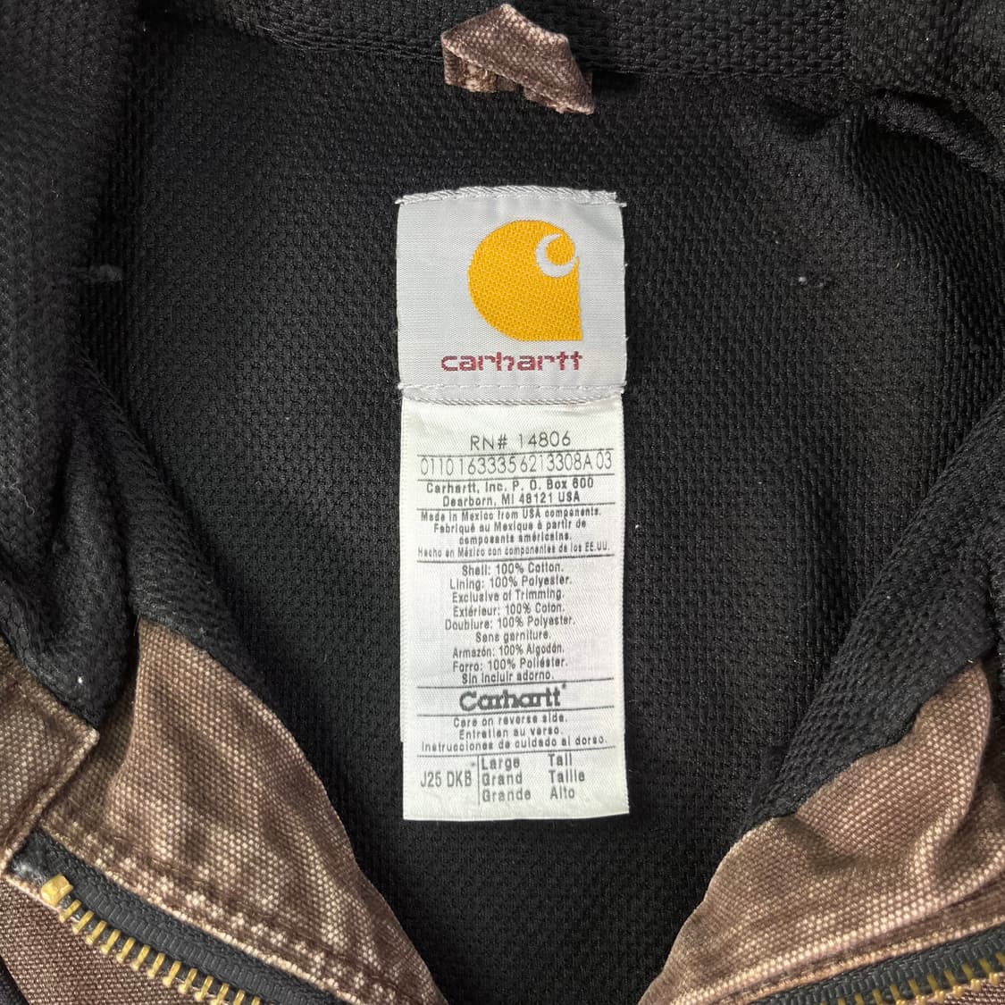 105 칼하트 j25 다크브라운 워크자켓 상품이미지3