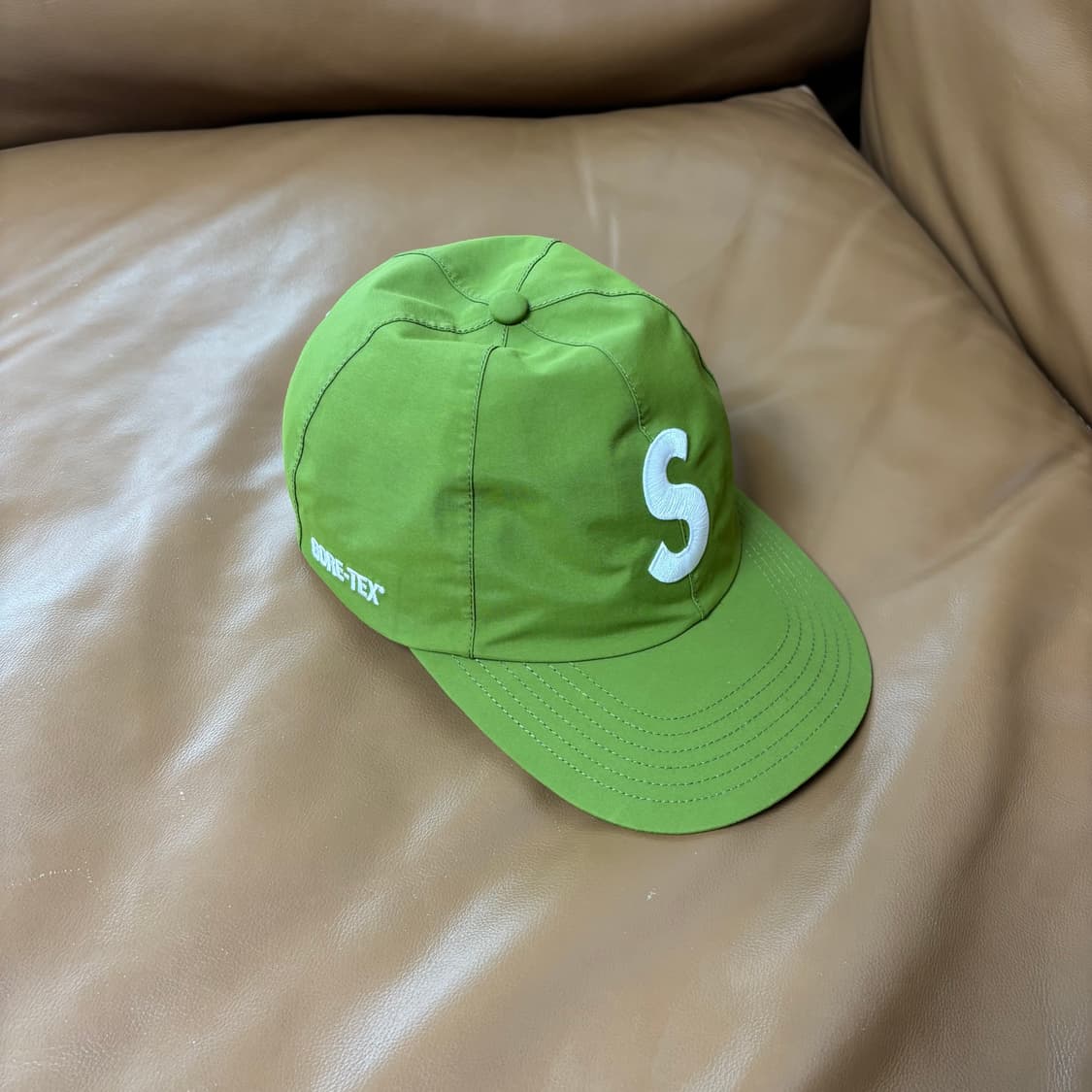 슈프림 S로고 6패널 볼캡 모자 고어텍스 올리브 그린 상품이미지1