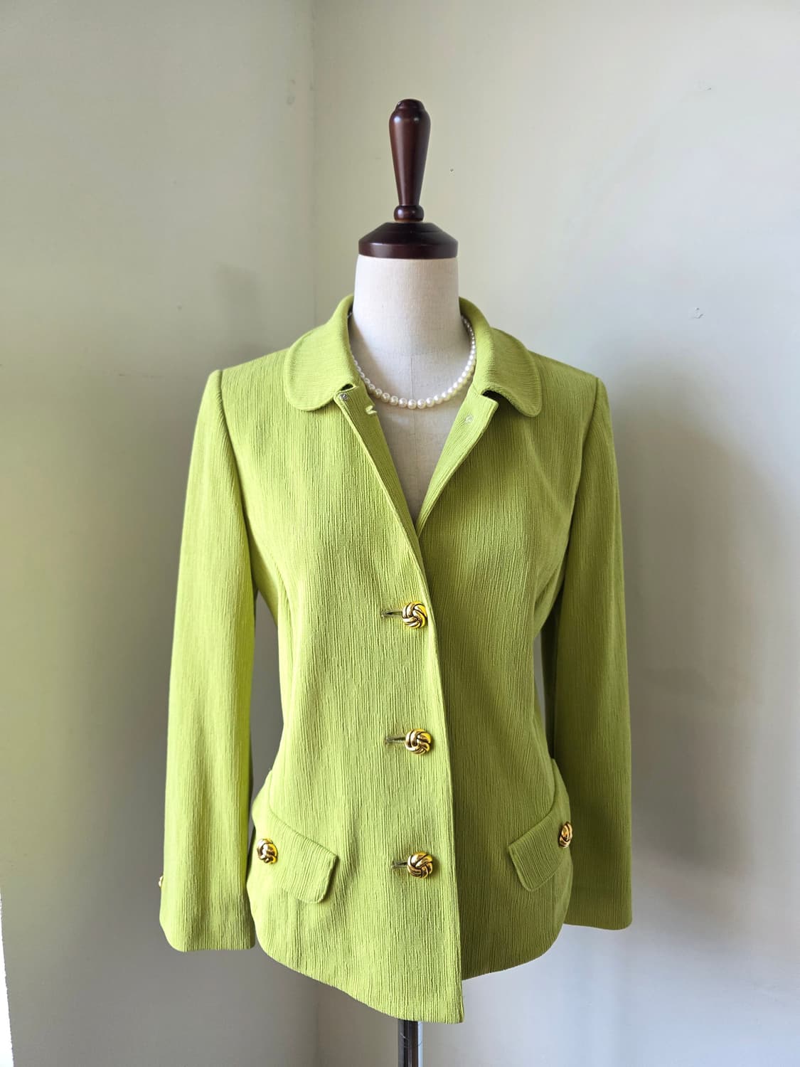 이태리 연두 금장 버튼 자켓 상품이미지2