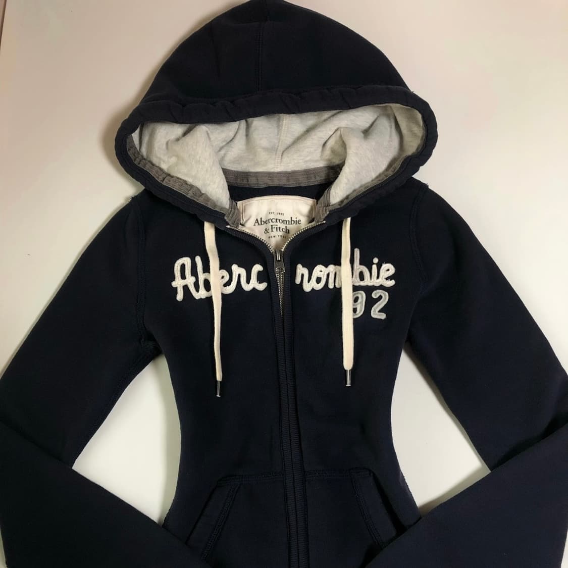 초희귀 대대장 아베크롬비 딱붙핏 후드집업 다크네이비 s 상품이미지1