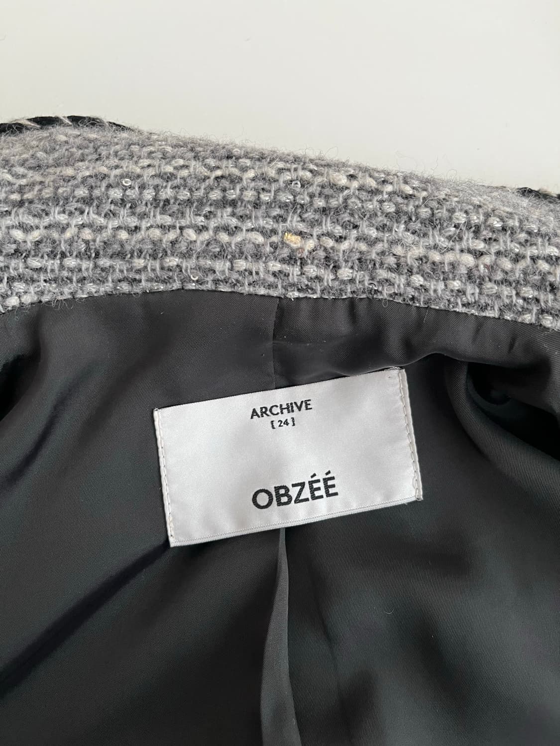 44) 한섬 오브제 트위드 코트 그레이 상품이미지6