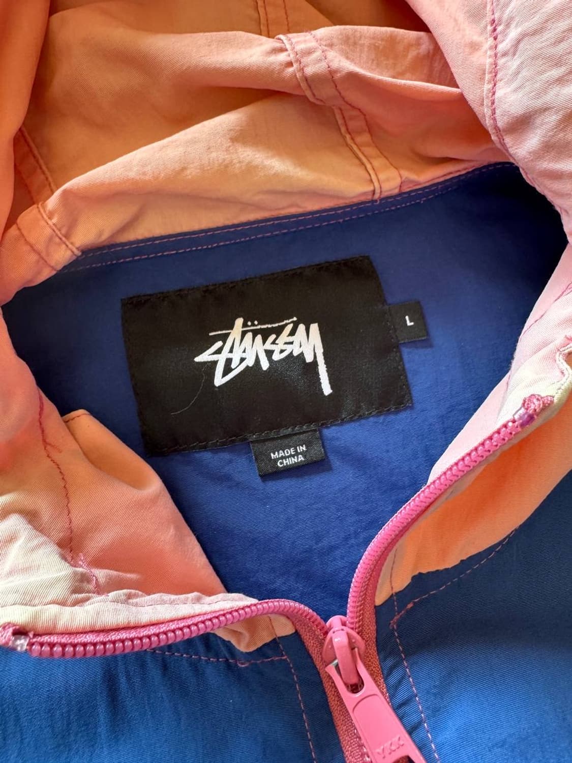 Stussy pink stitch hooded half zip 상품이미지4