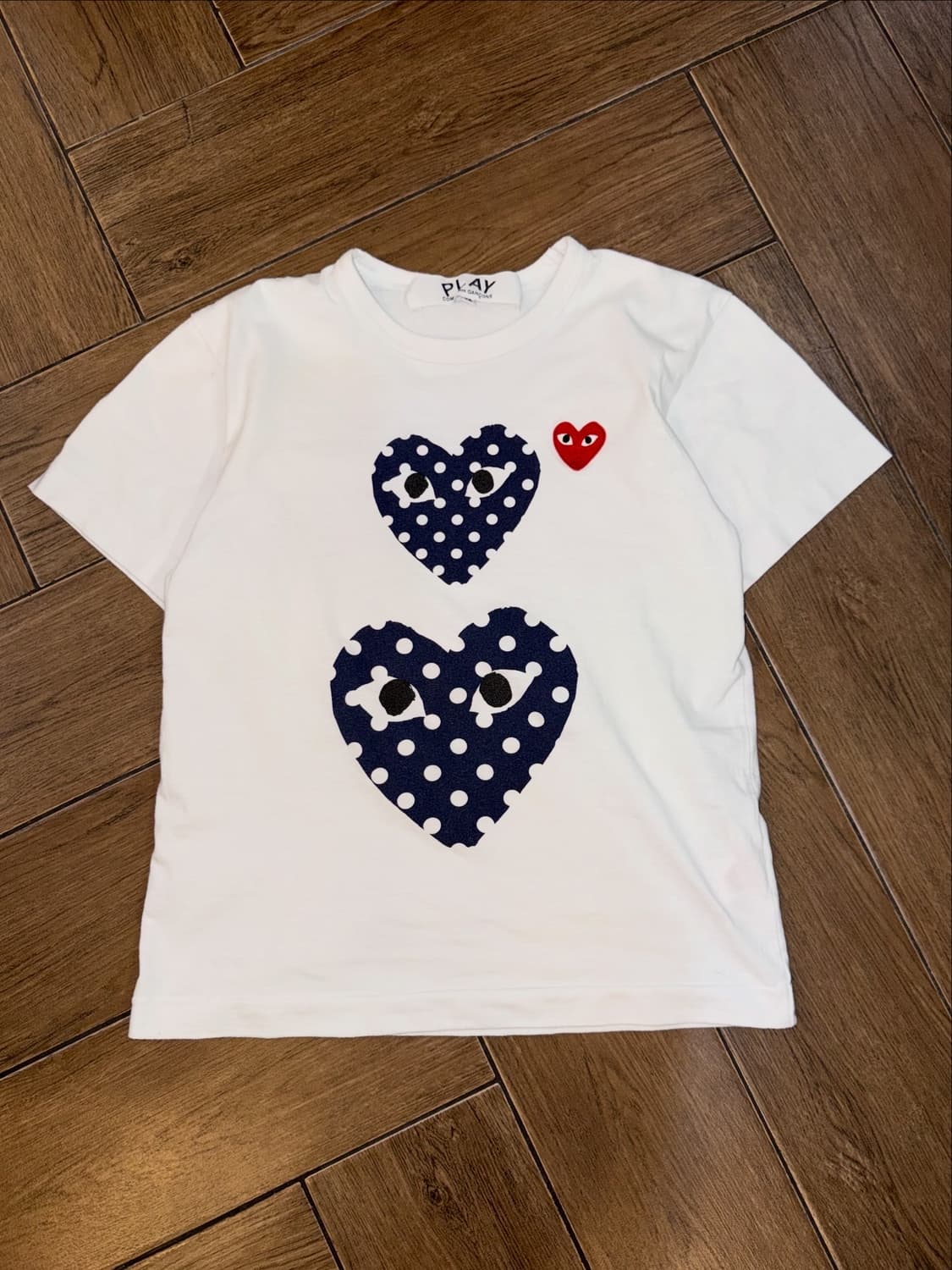  꼼데가르송 더블 하트 도트 프린팅 티셔츠 상품이미지8