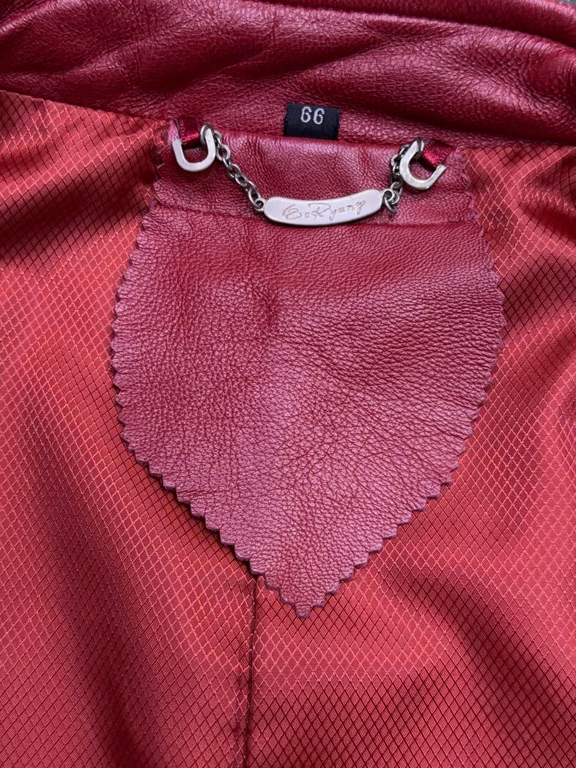 심플 싱글라이더 절개라인 양가죽 레더자켓 버건디 레드 66 상품이미지8